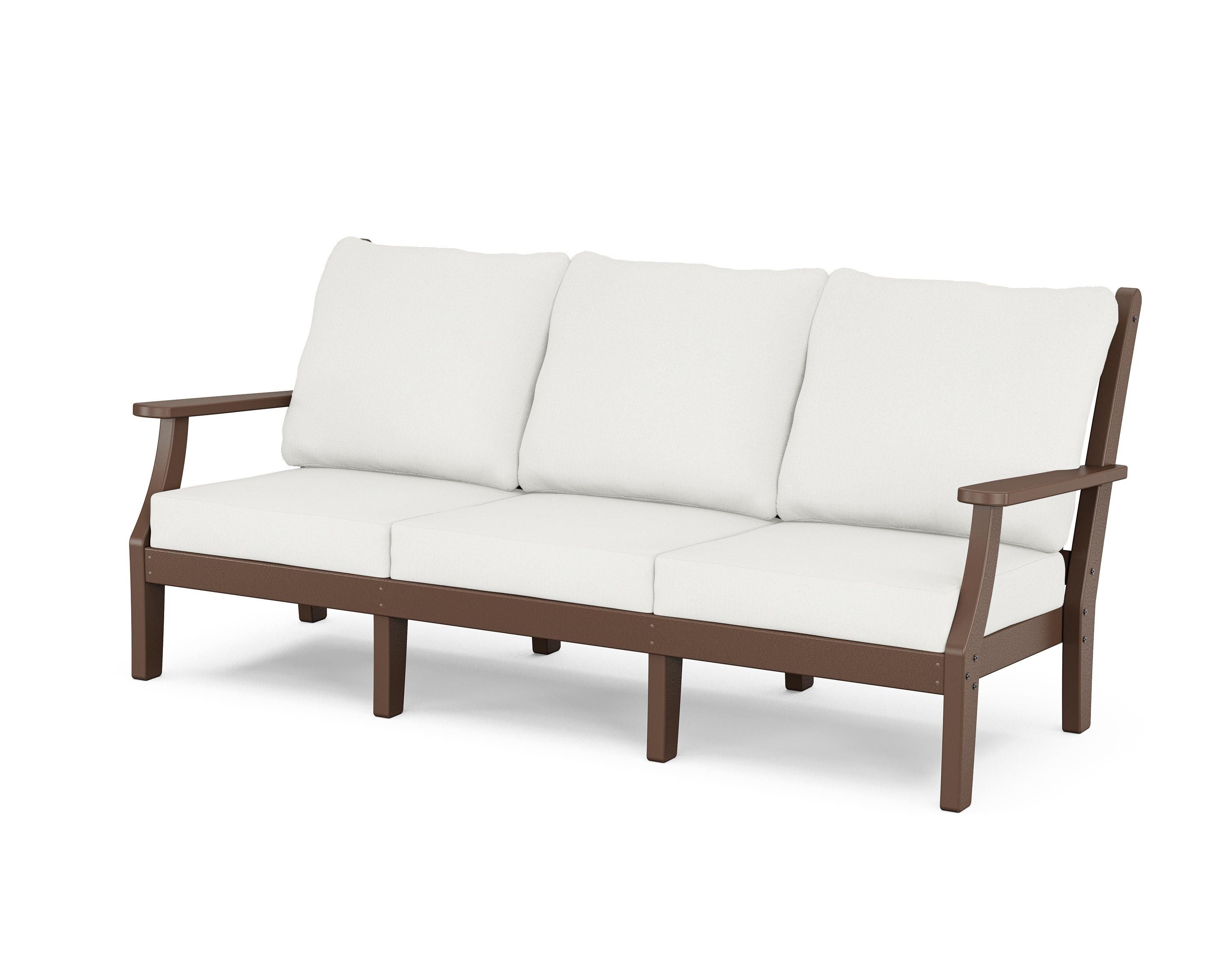 Country Living Wovendale Deep Seating Sofa in Mahogany / Natural Linen
