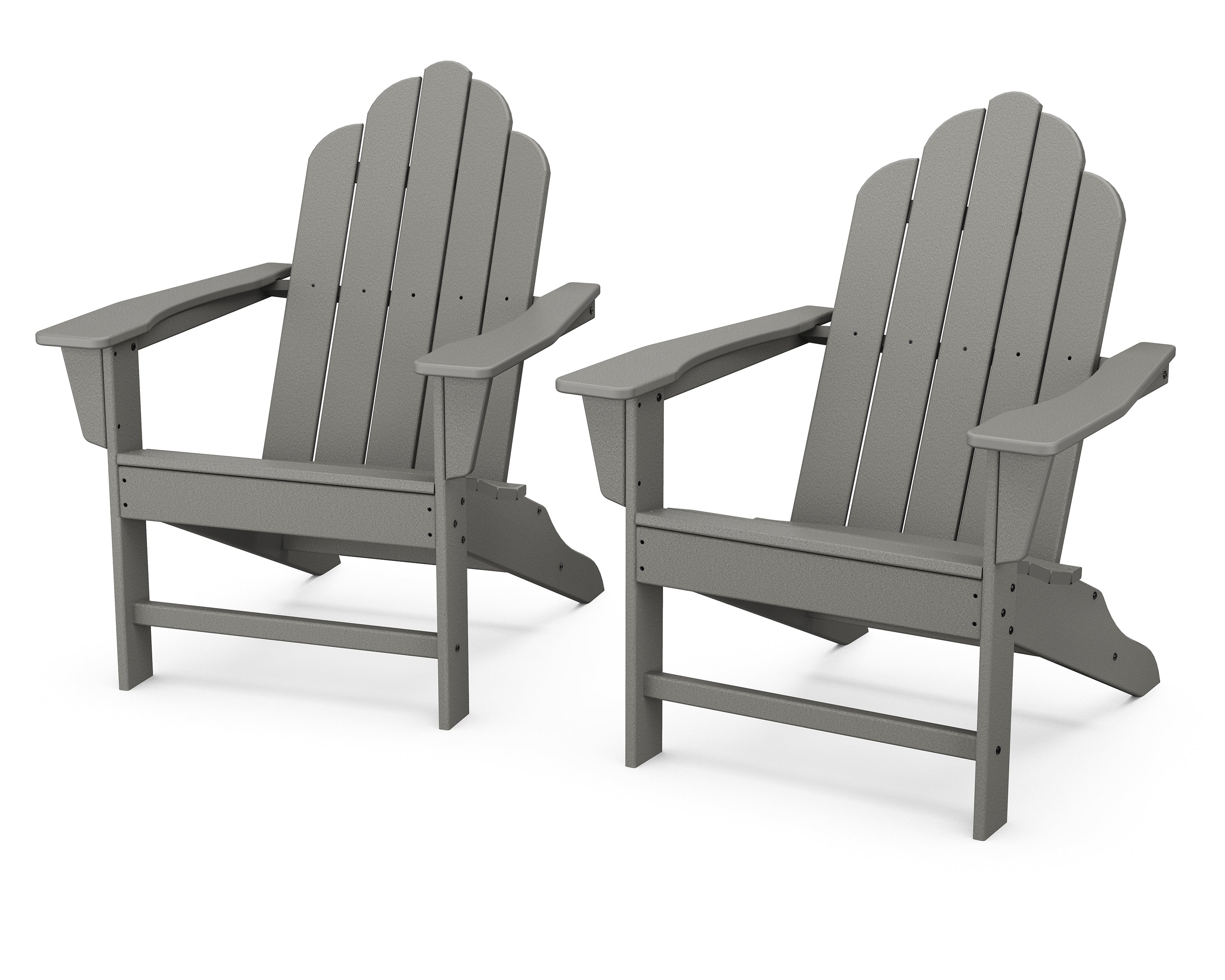 POLYWOOD® Long Island Adirondack 2-Piece Set in Slate Grey