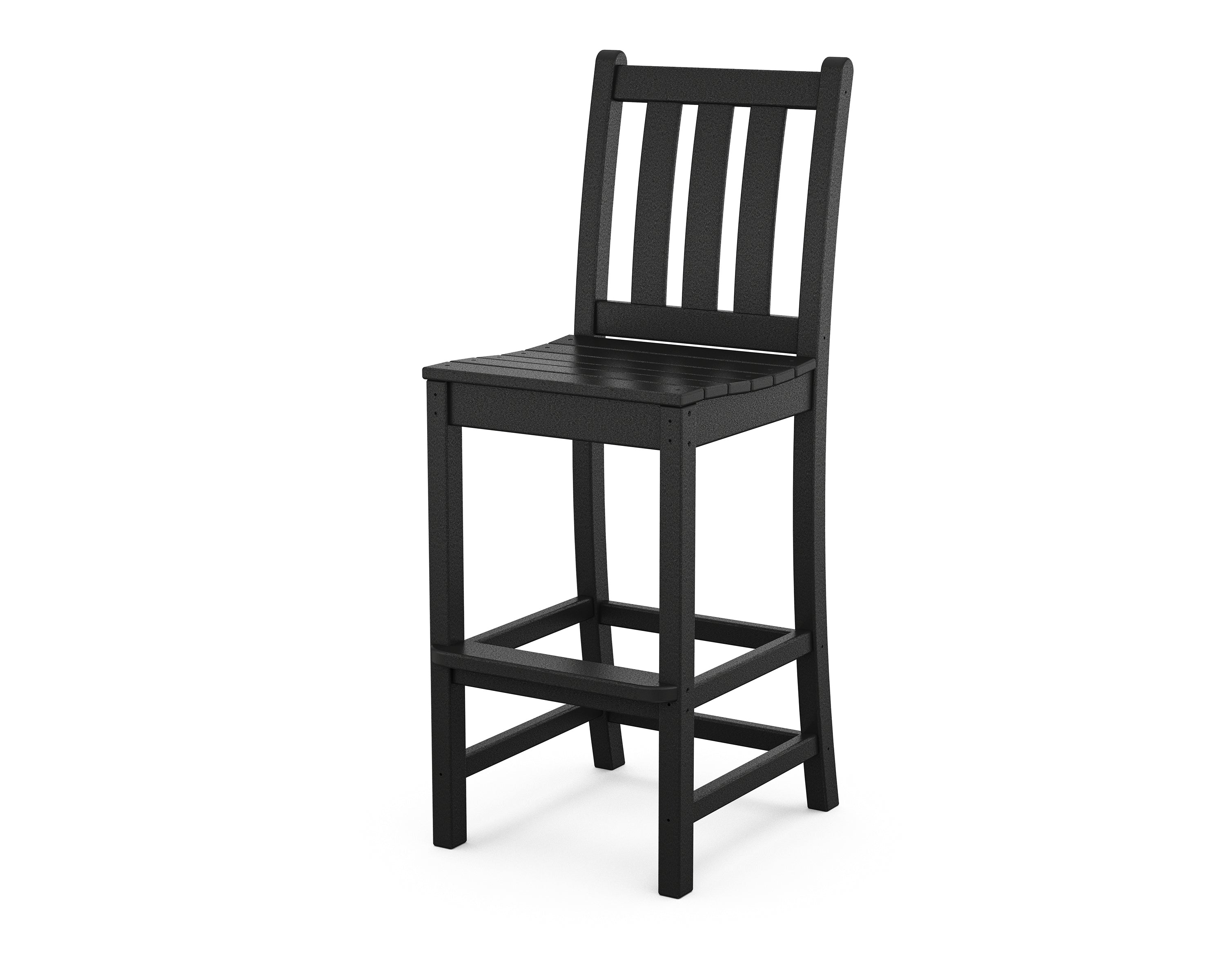 POLYWOOD® Traditional Garden Bar Side Chair in Black