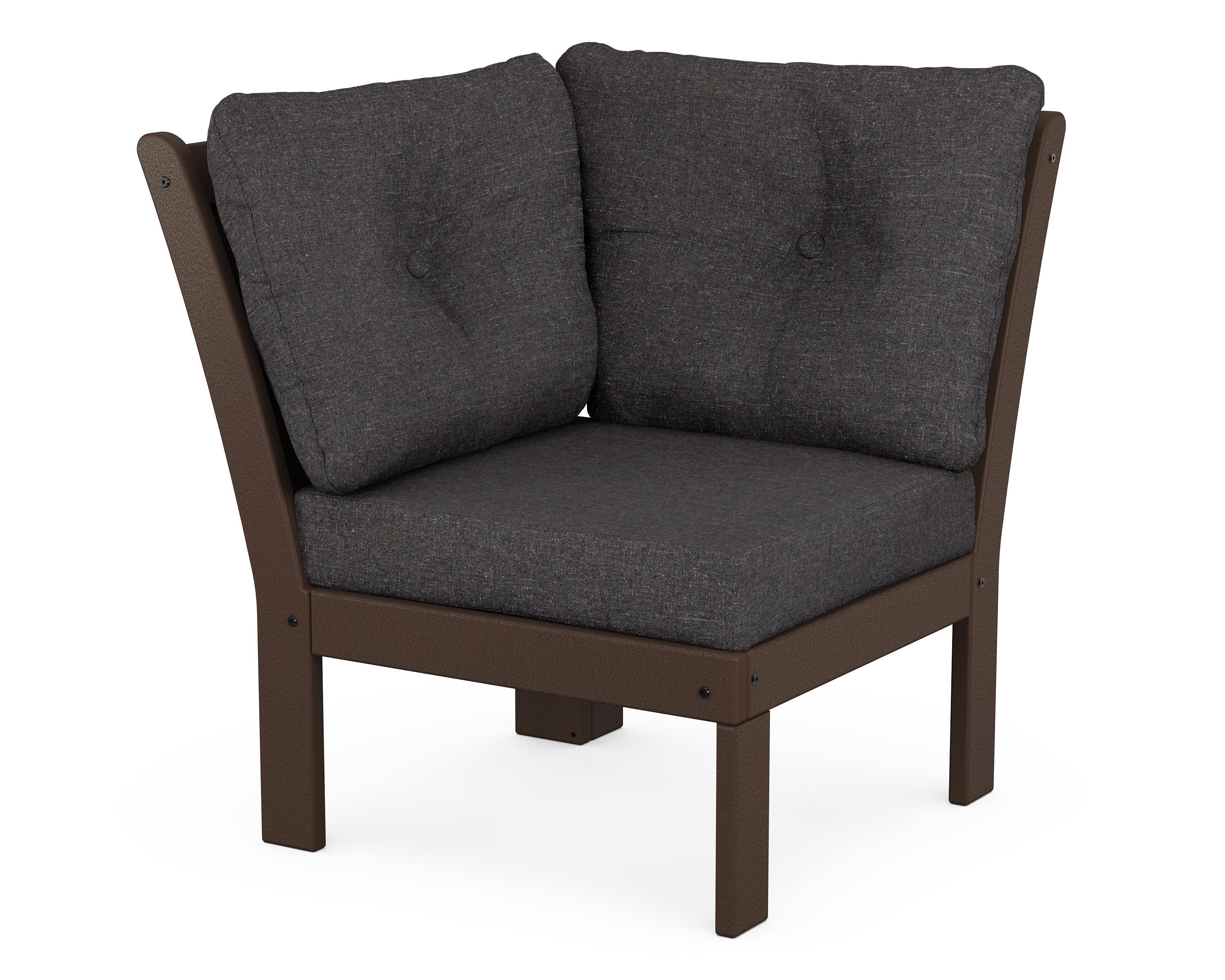 POLYWOOD® Vineyard Modular Corner Chair in Mahogany / Ash Charcoal