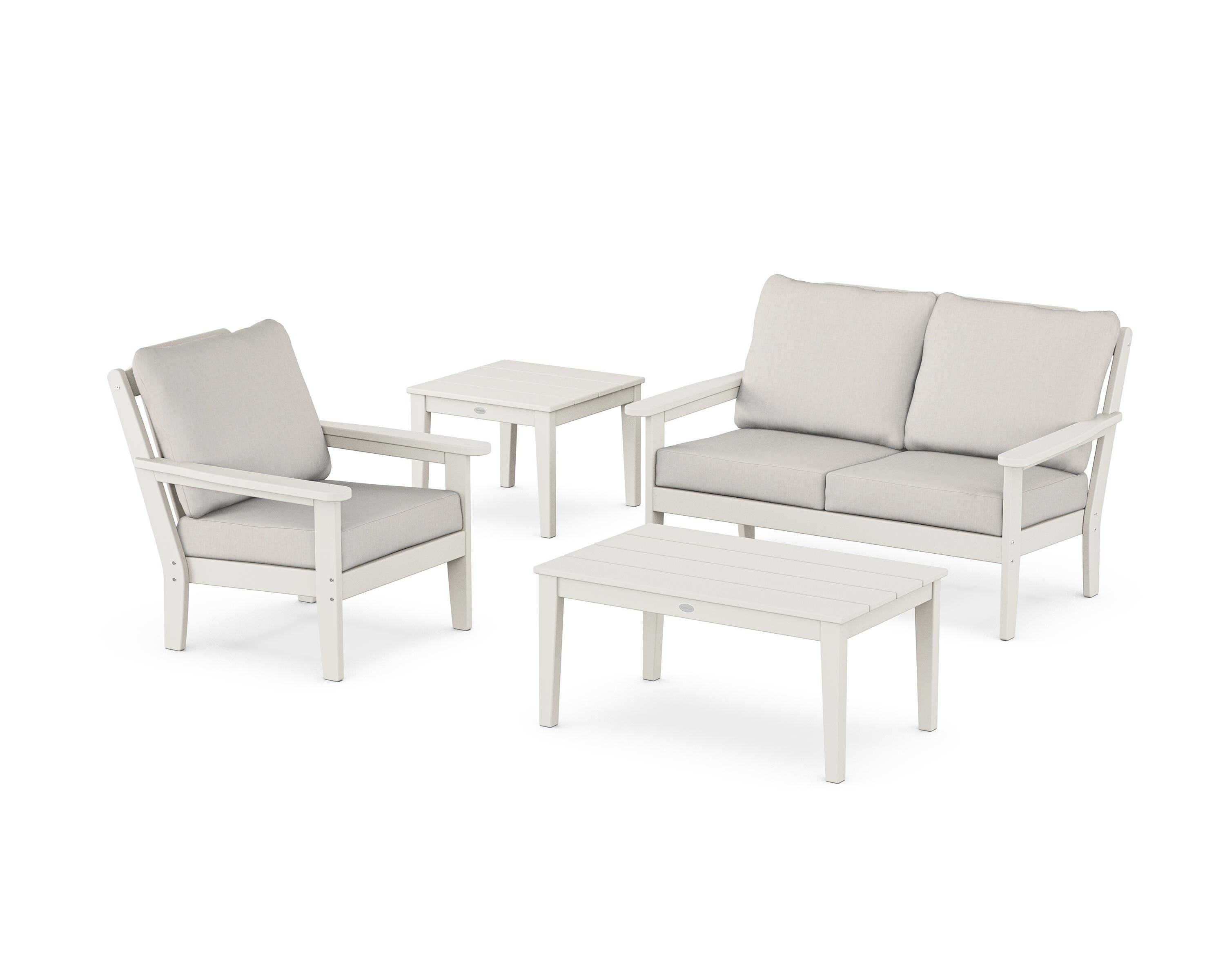 Country Living Wovendale 4-Piece Deep Seating Set in Sand / Cast Ash
