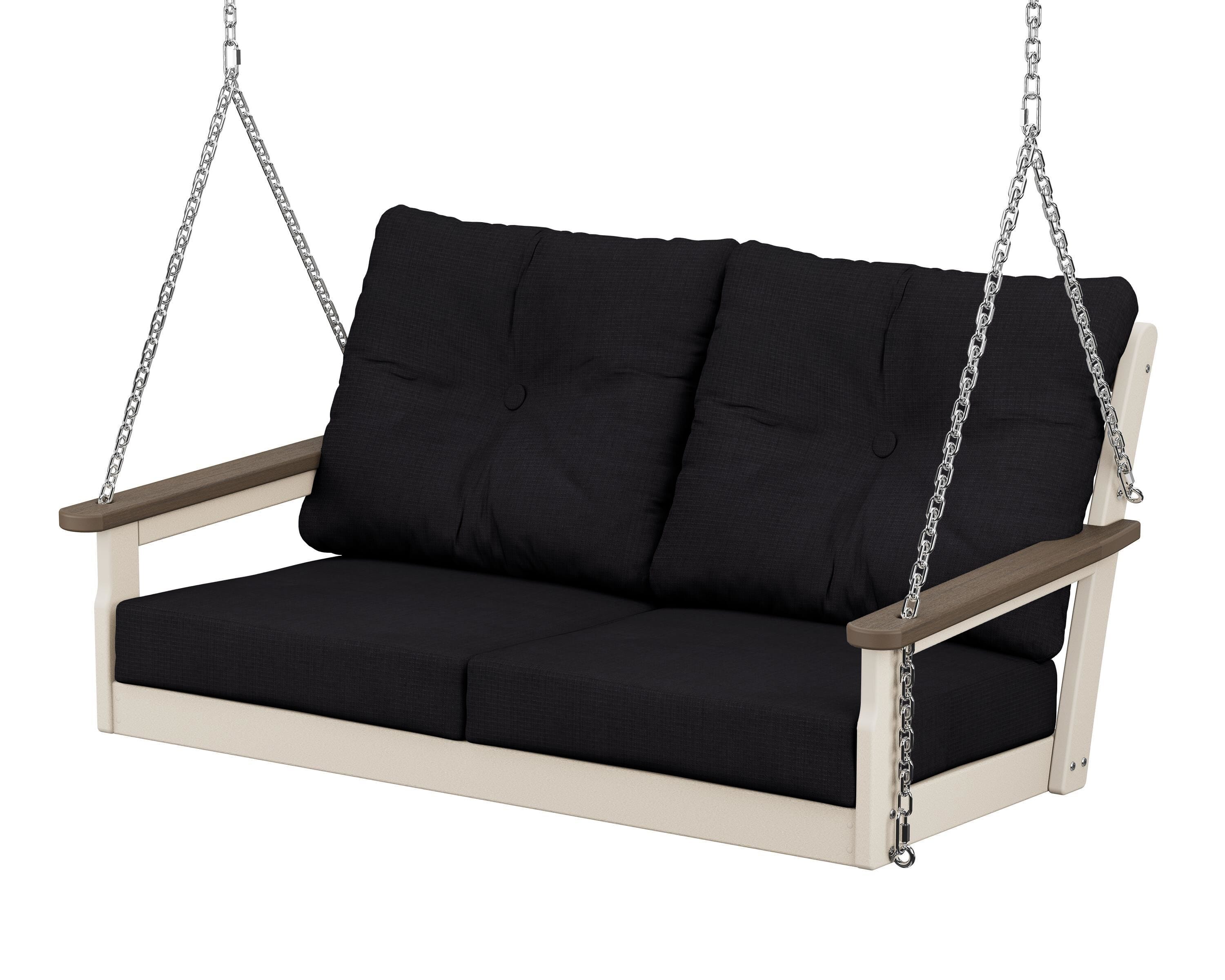 POLYWOOD® Vineyard Deep Seating Swing in Sand / Kona / Midnight Linen