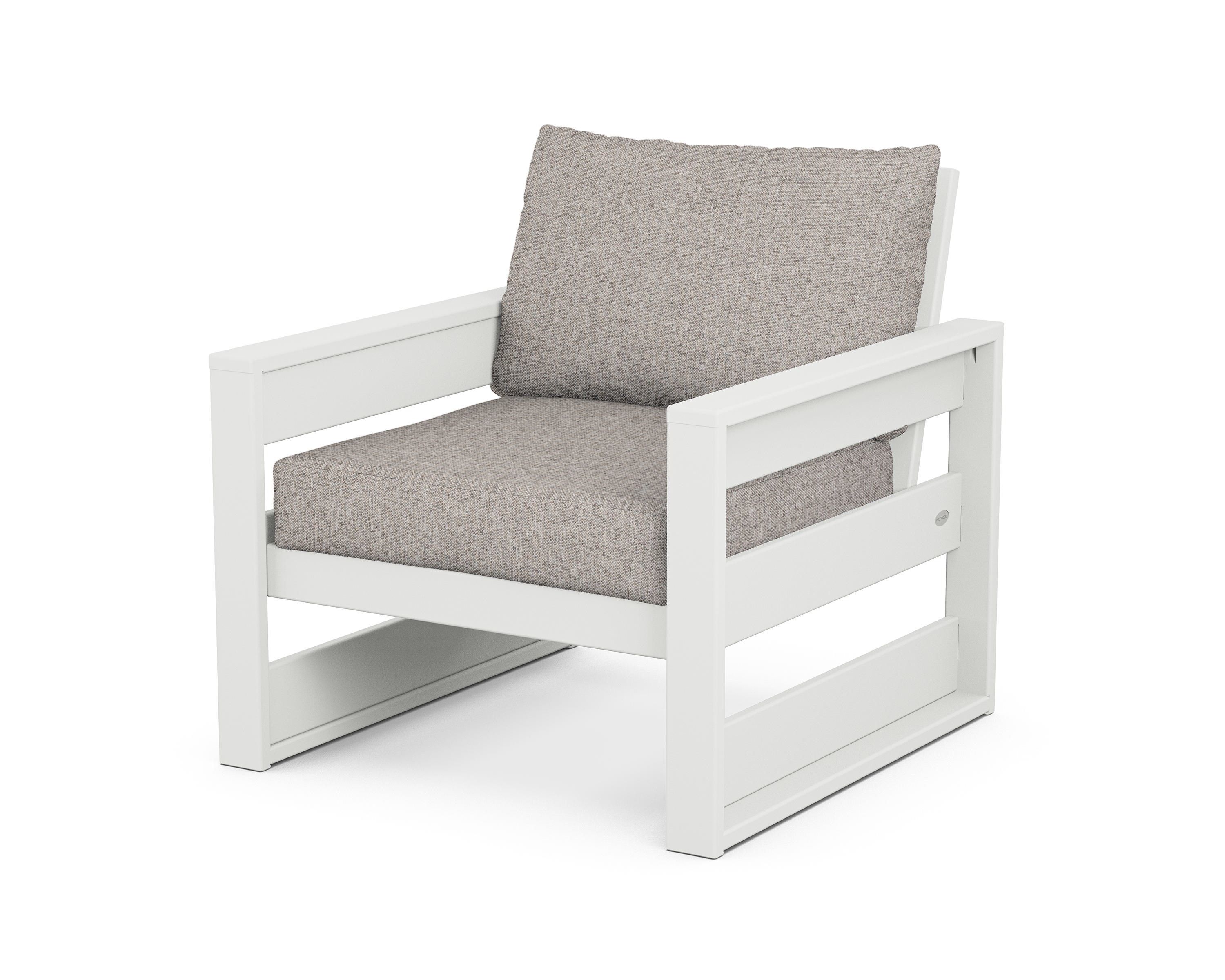 POLYWOOD® Westport Club Chair in White / Weathered Tweed