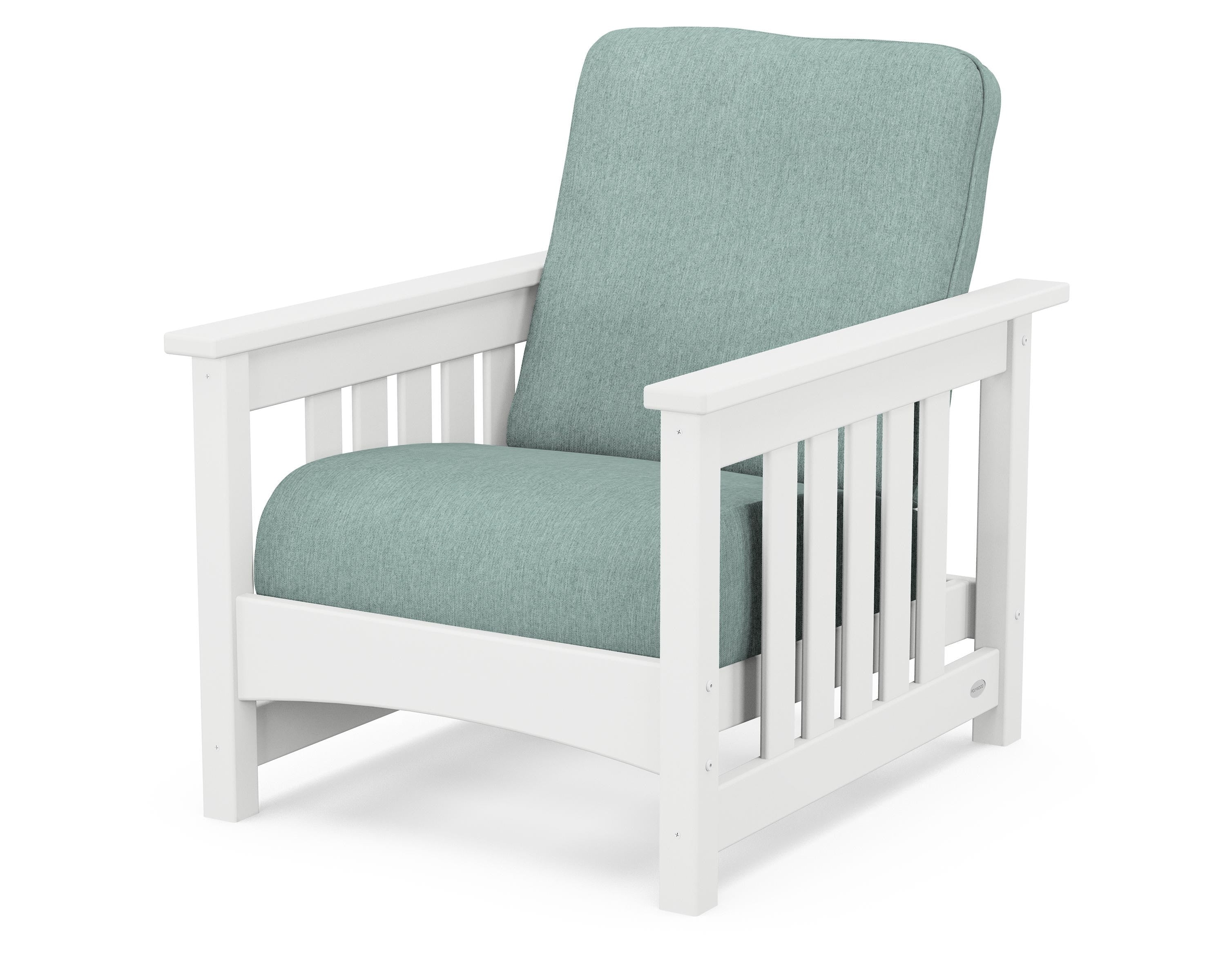 POLYWOOD® Club Mission Chair in White / Glacier Spa