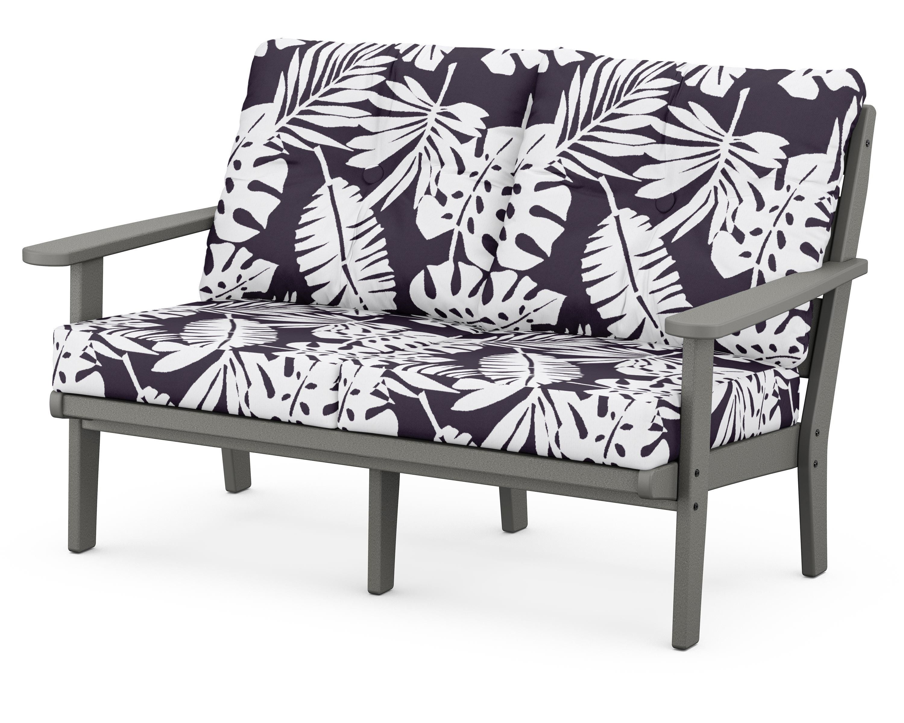 POLYWOOD® Lakeside Deep Seating Loveseat in Slate Grey / Leaf Navy