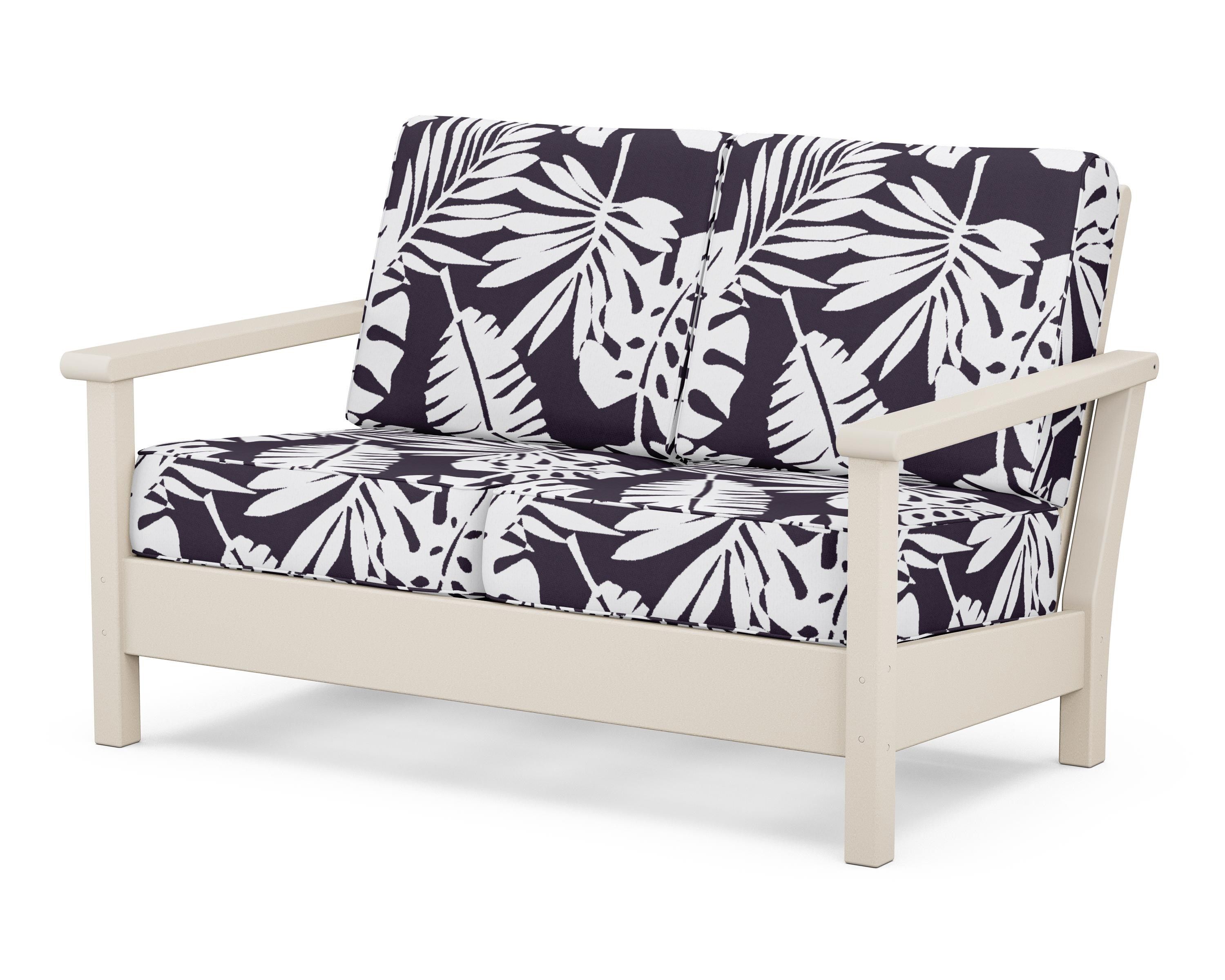 POLYWOOD® Harbour Deep Seating Loveseat in Sand / Leaf Navy