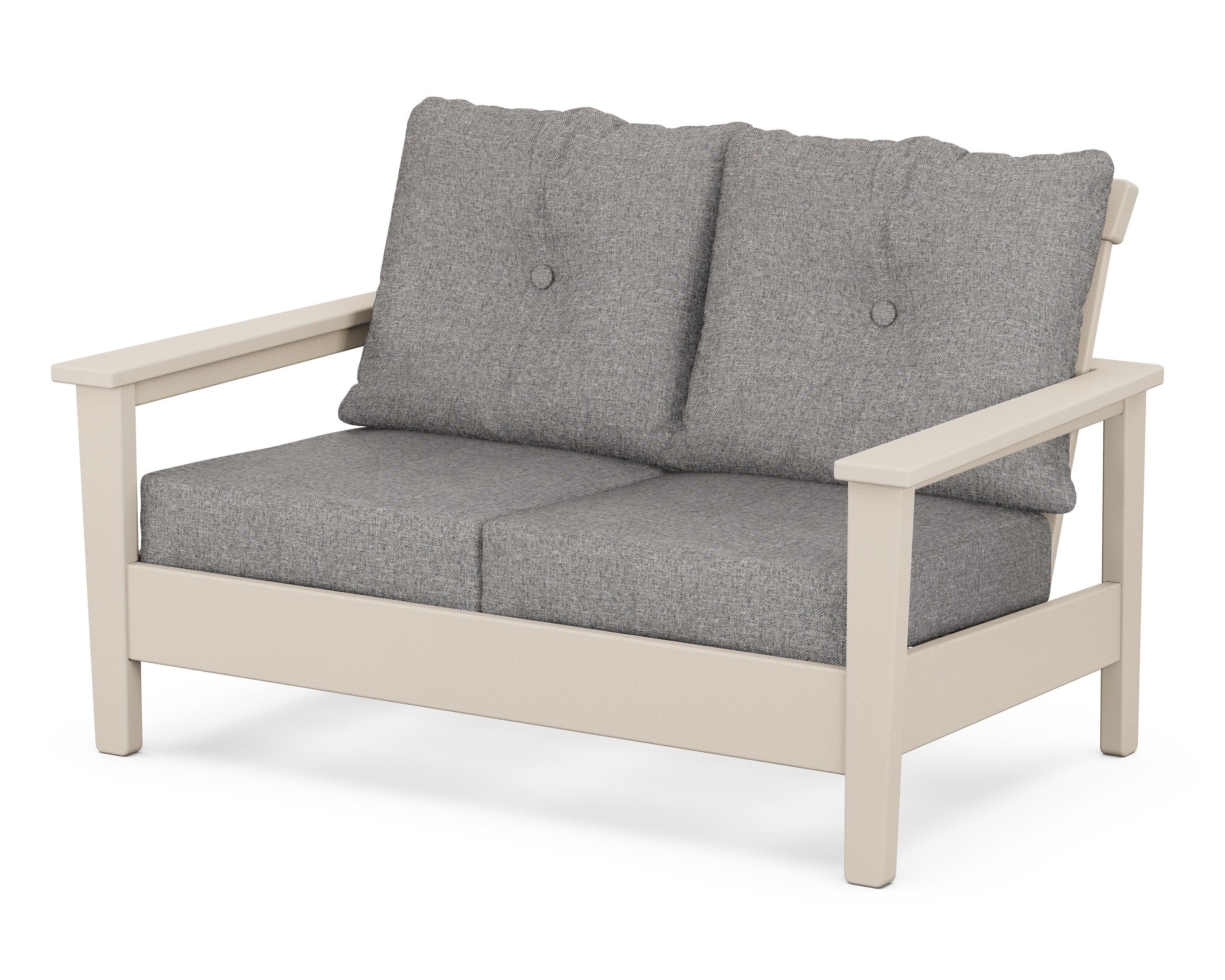 POLYWOOD® Prescott Deep Seating Loveseat in Sand / Grey Mist