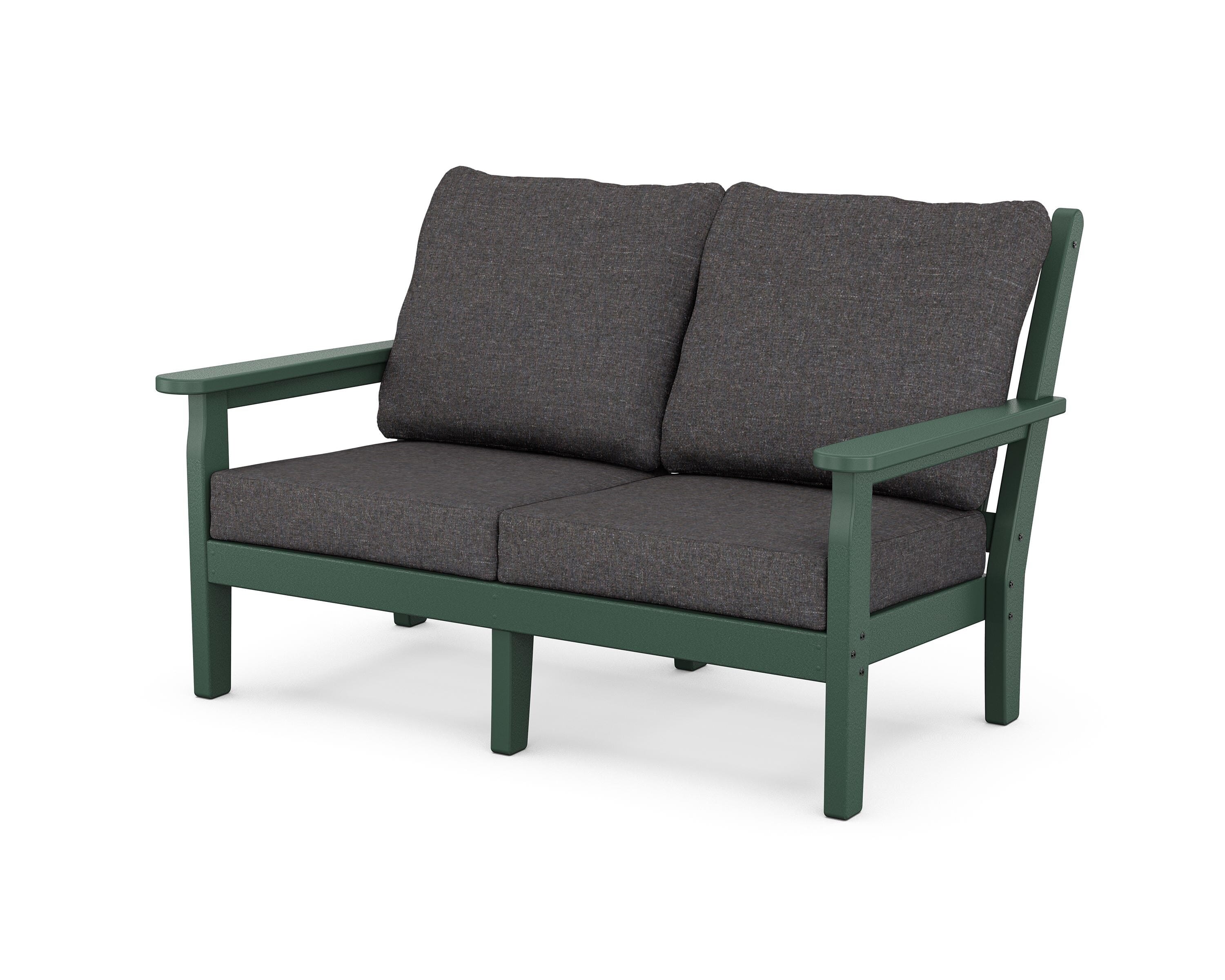 POLYWOOD® Chippendale Deep Seating Loveseat in Green / Ash Charcoal