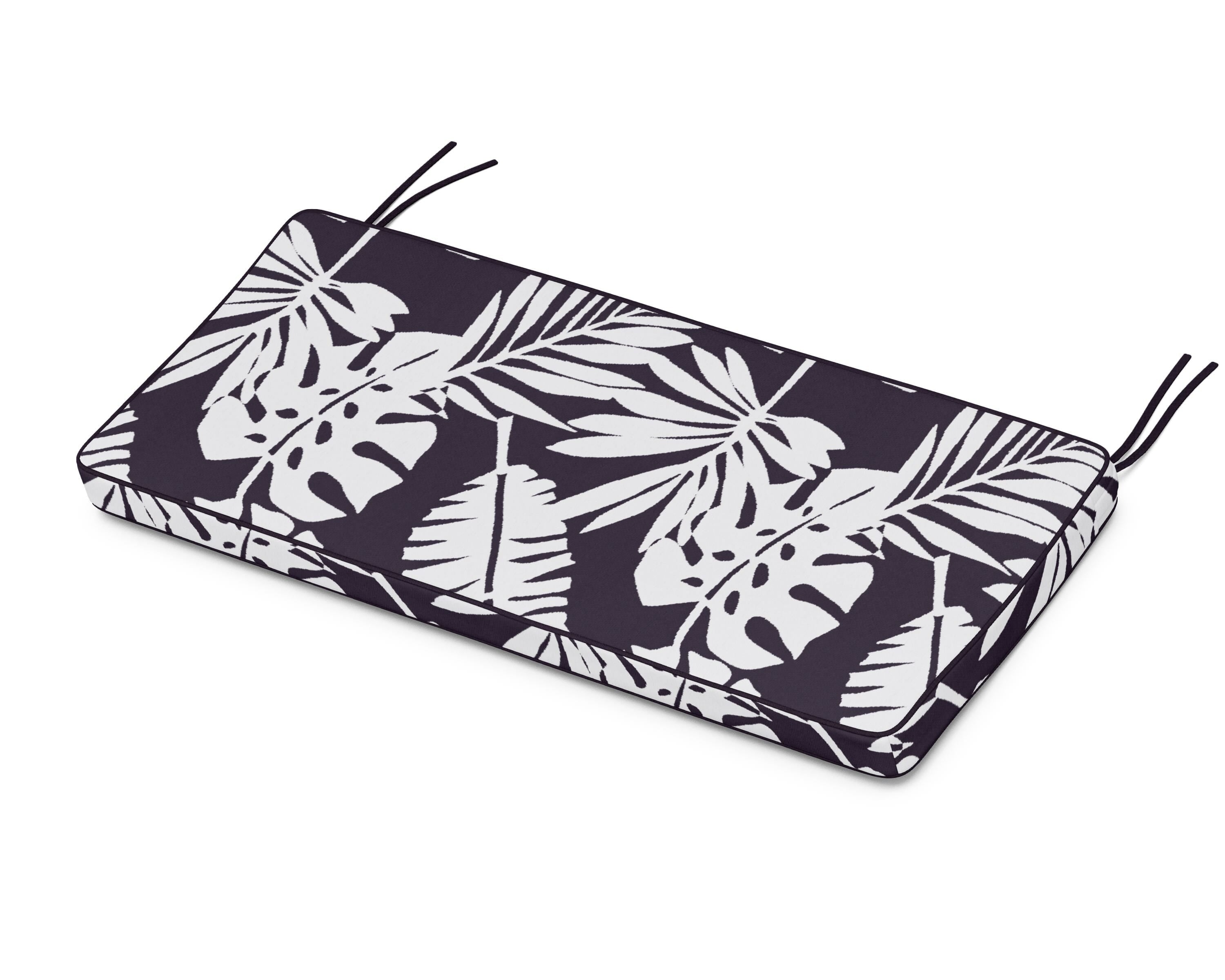 Martha Stewart by POLYWOOD® Chinoiserie Bench Seat Cushion in Leaf Navy