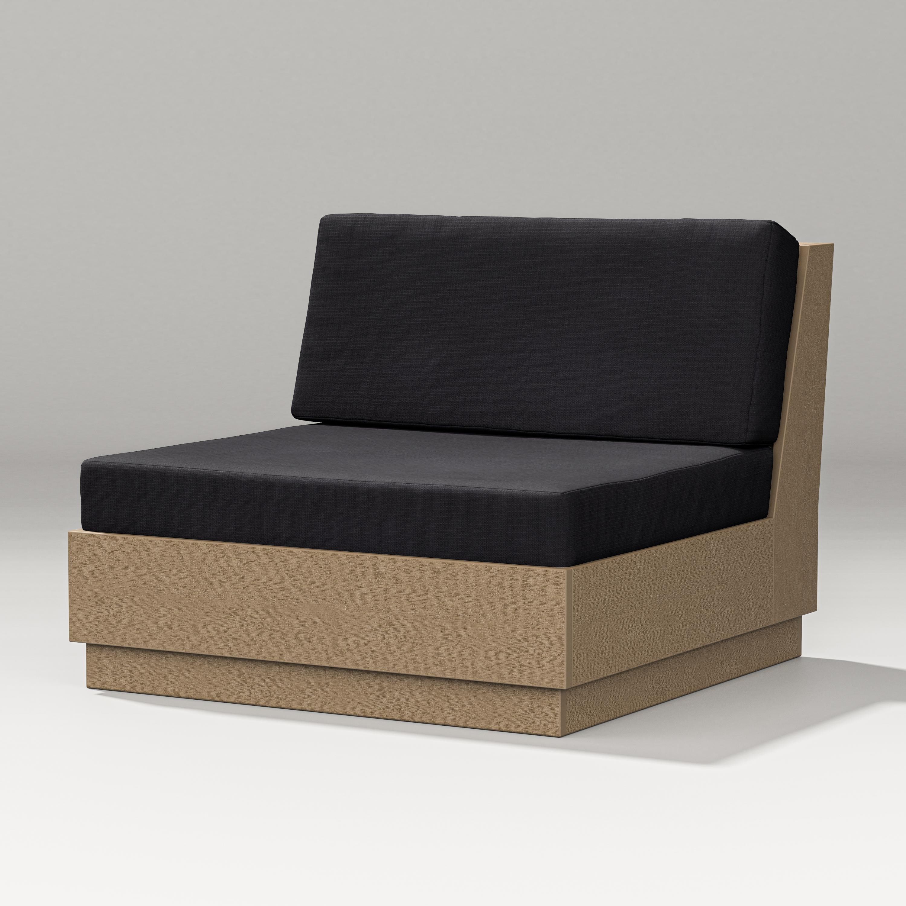 PW Designer Series Elevate Modular Armless Chair in Vintage Sahara / Midnight Linen