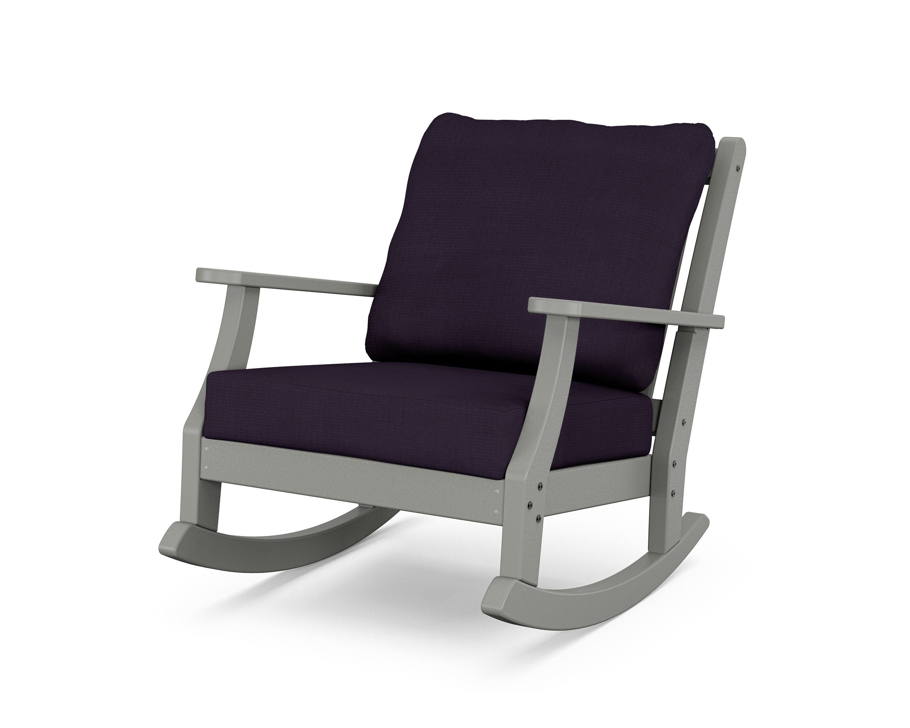 Country Living Wovendale Deep Seating Rocking Chair in Slate Grey / Navy Linen