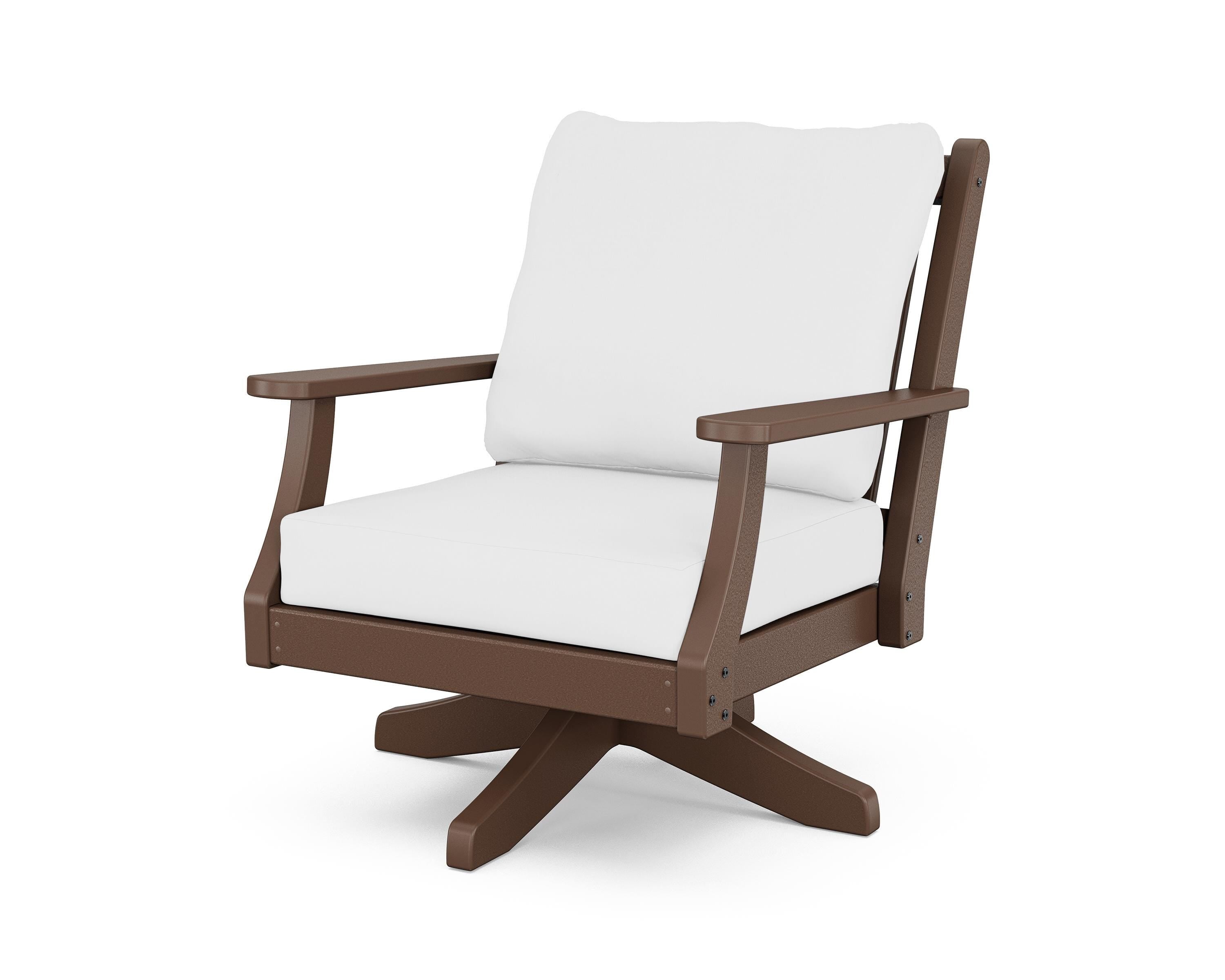 Country Living Wovendale Deep Seating Swivel Chair in Mahogany / Natural