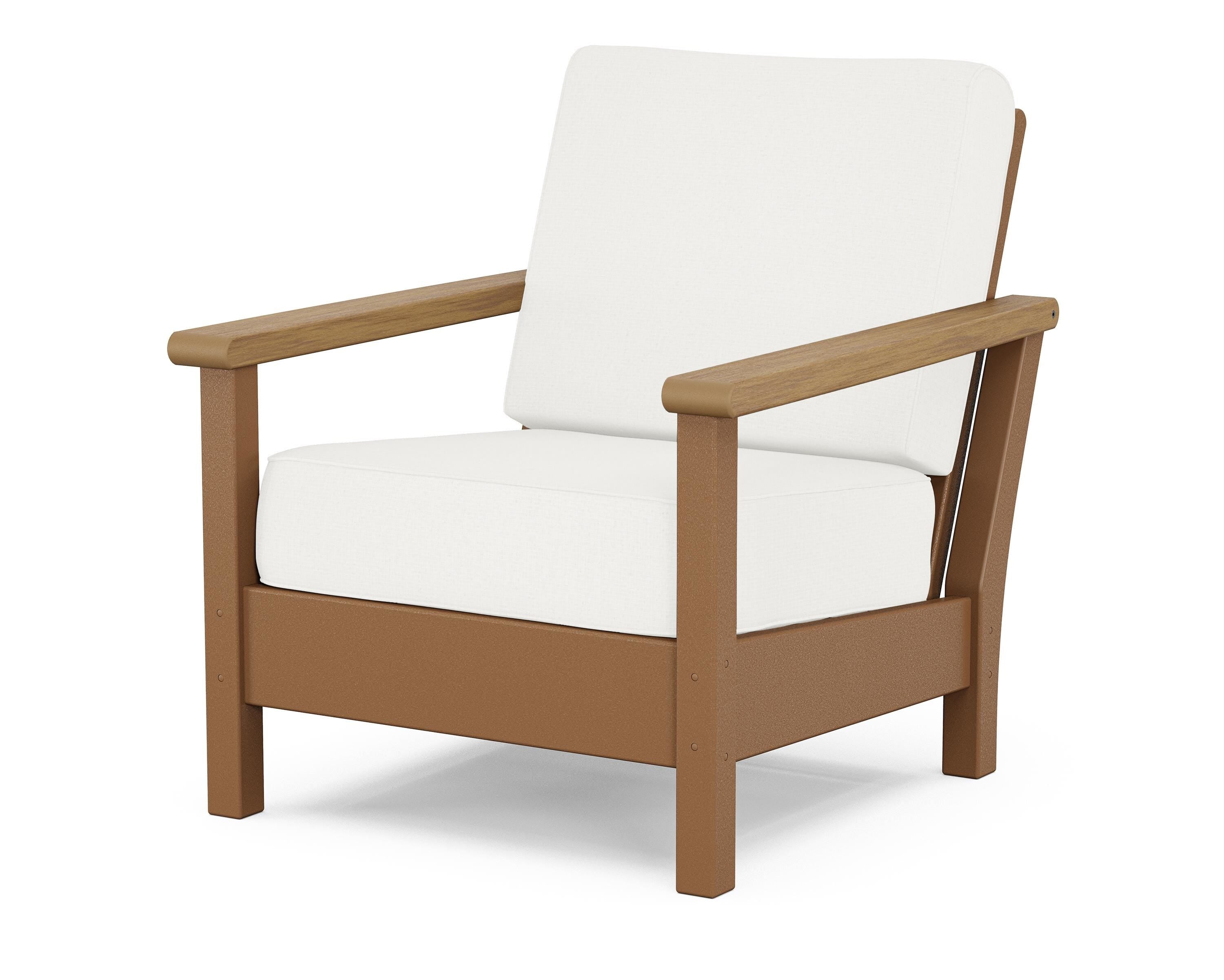 POLYWOOD® Harbour Deep Seating Chair in Teak / Natural / Natural Linen