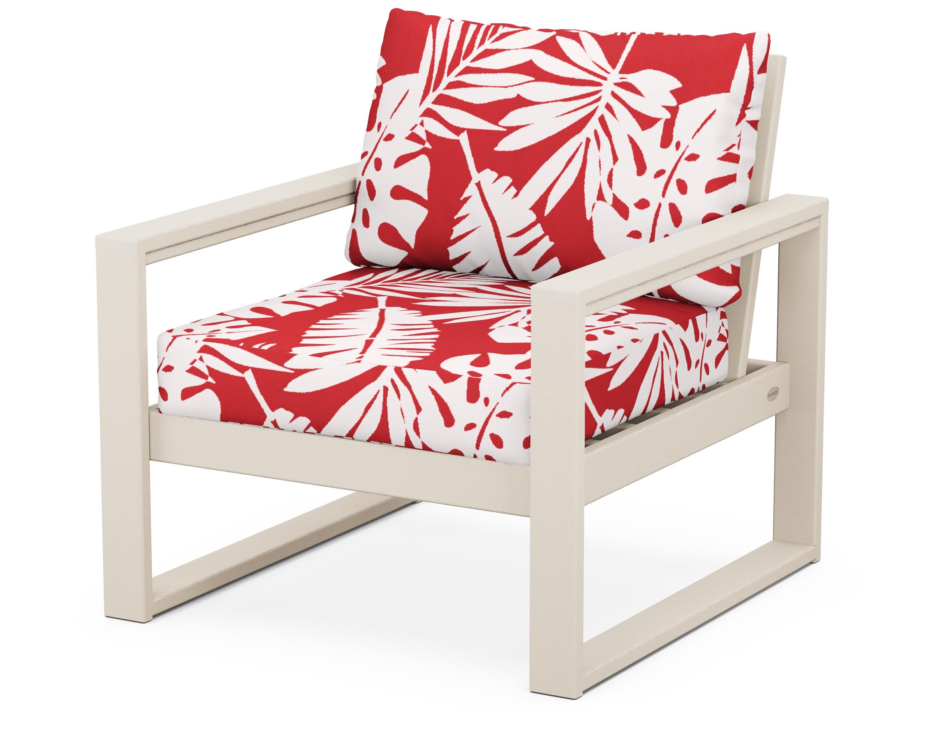 POLYWOOD® EDGE Club Chair in Sand / Leaf Crimson