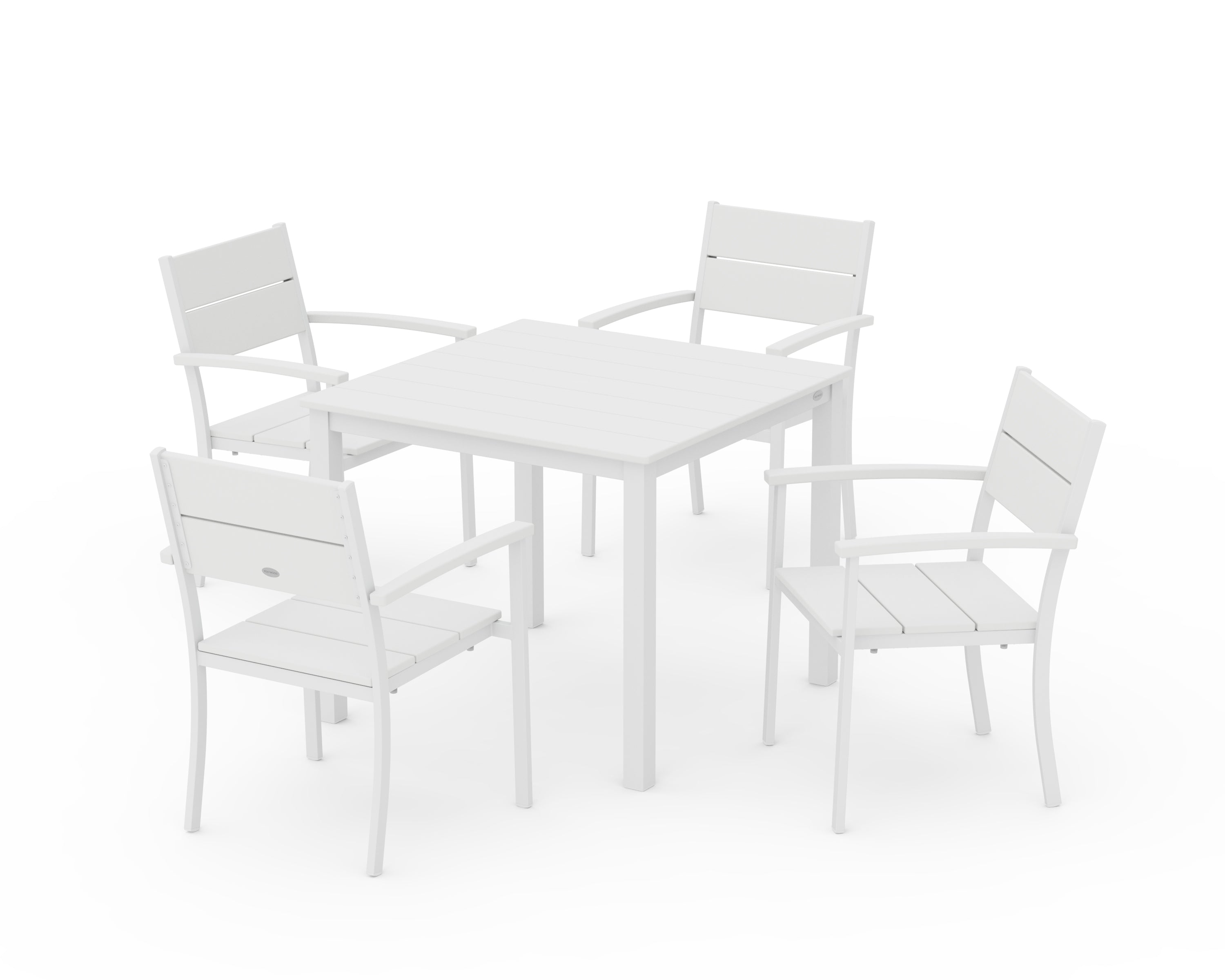 POLYWOOD® Main Street 5-Piece Dining Set in White / White