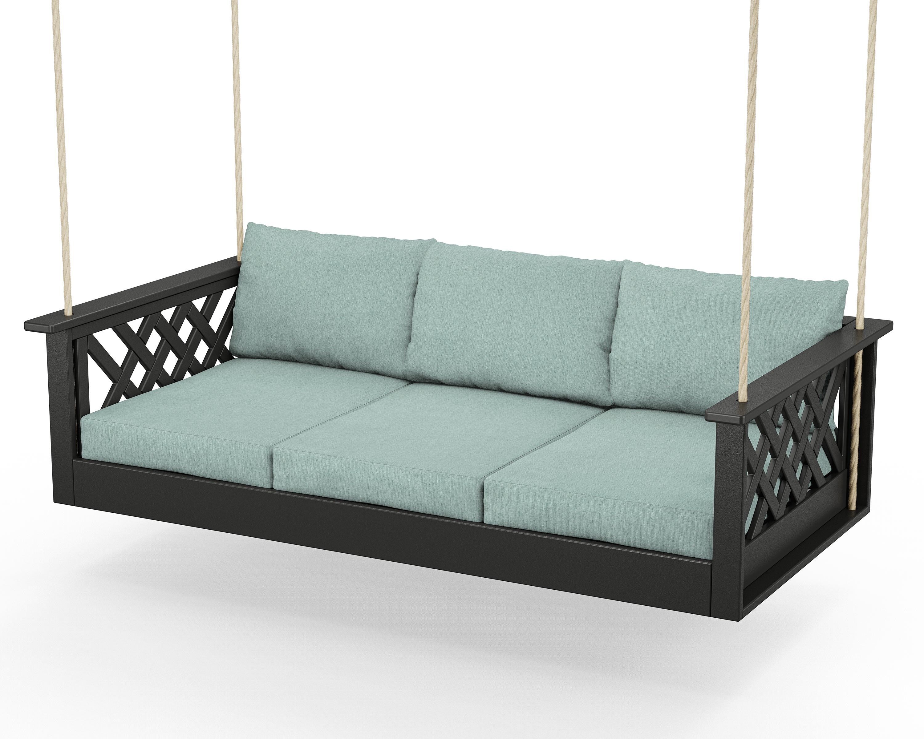 Country Living Wovendale Daybed Swing in Black / Glacier Spa