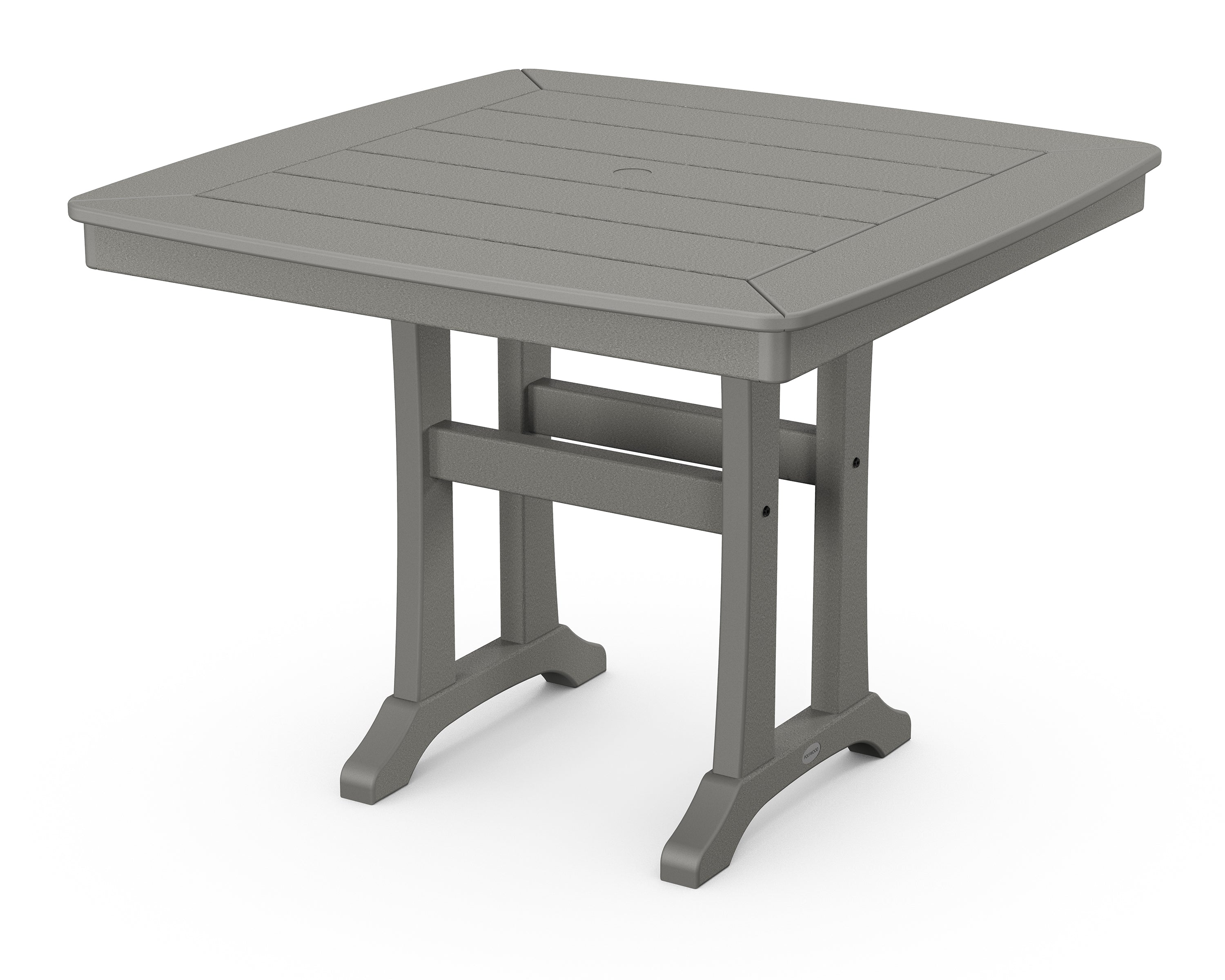 POLYWOOD® Nautical Trestle 37" Dining Table in Slate Grey