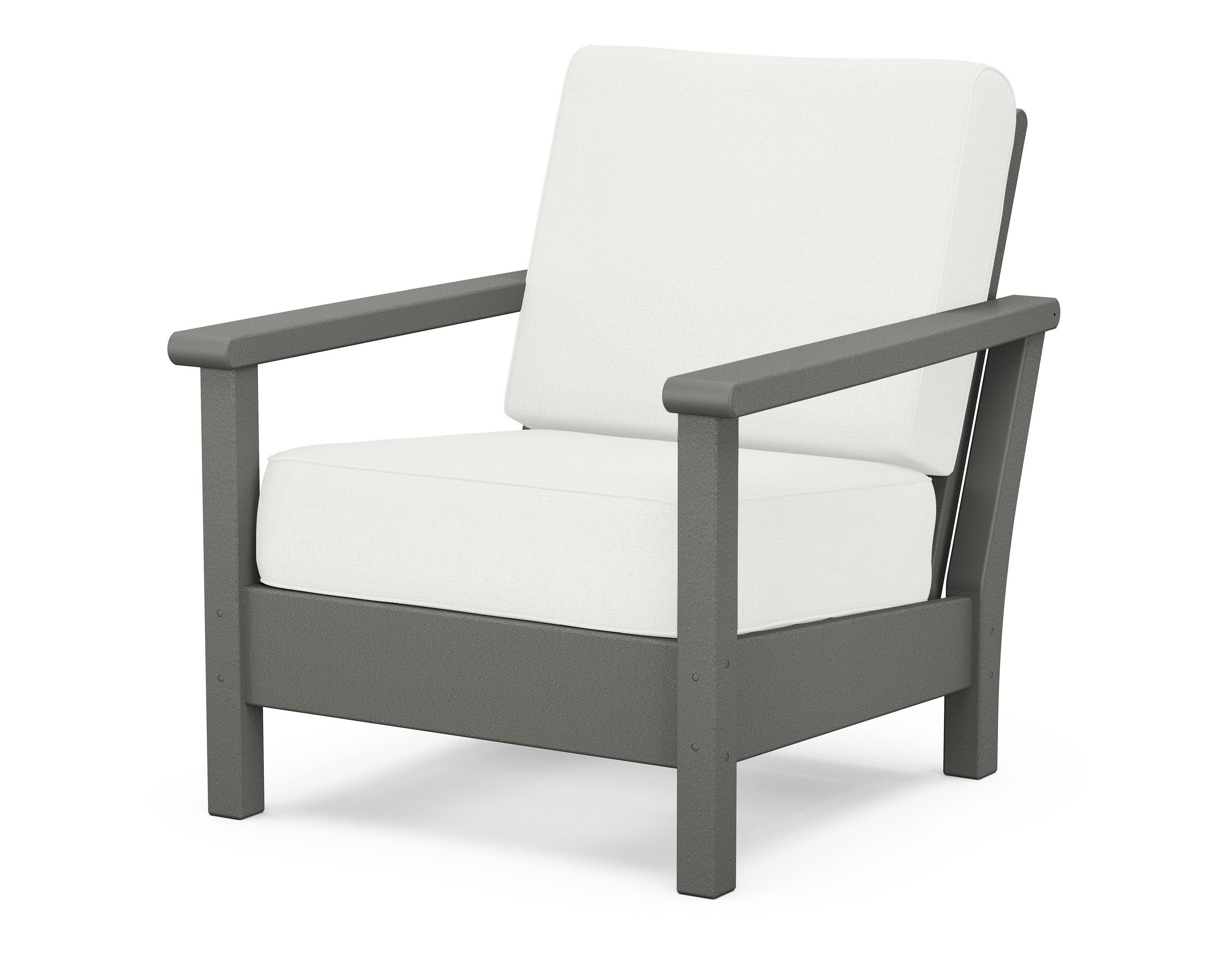 POLYWOOD® Harbour Deep Seating Chair in Slate Grey / Natural Linen