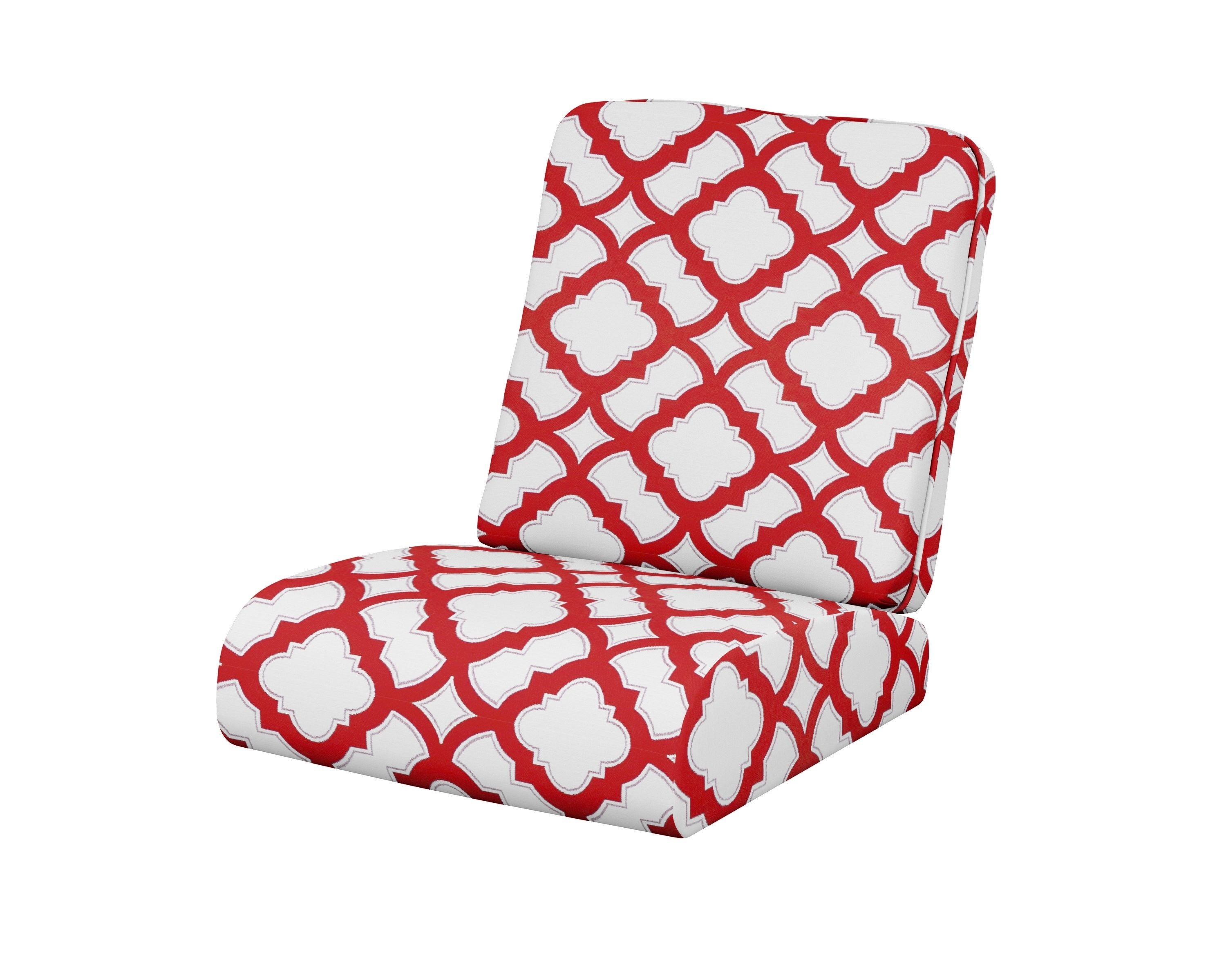 POLYWOOD® Club Seat/Back Cushion in Trellis Crimson