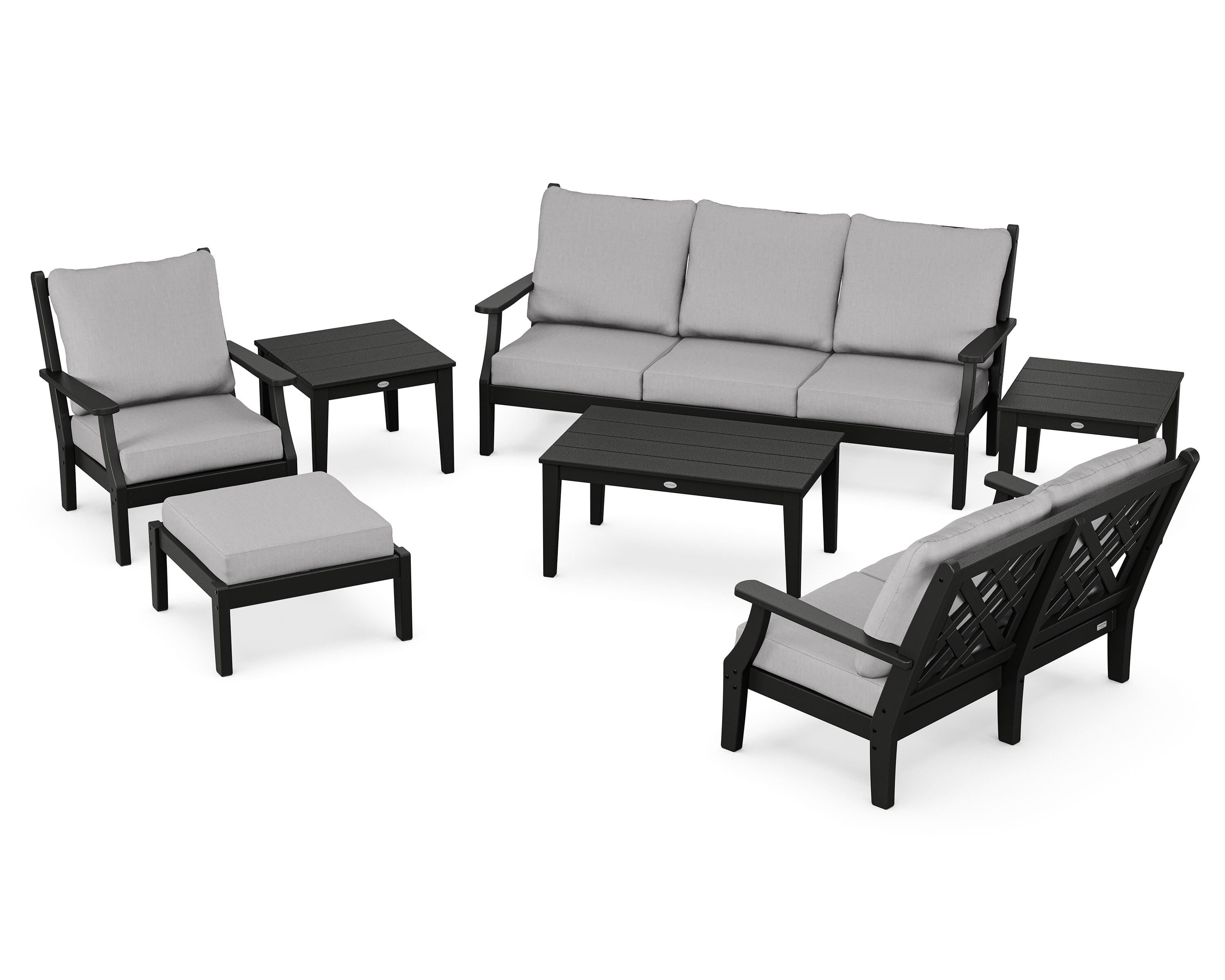 Country Living Wovendale 7-Piece Deep Seating Set in Black / Granite