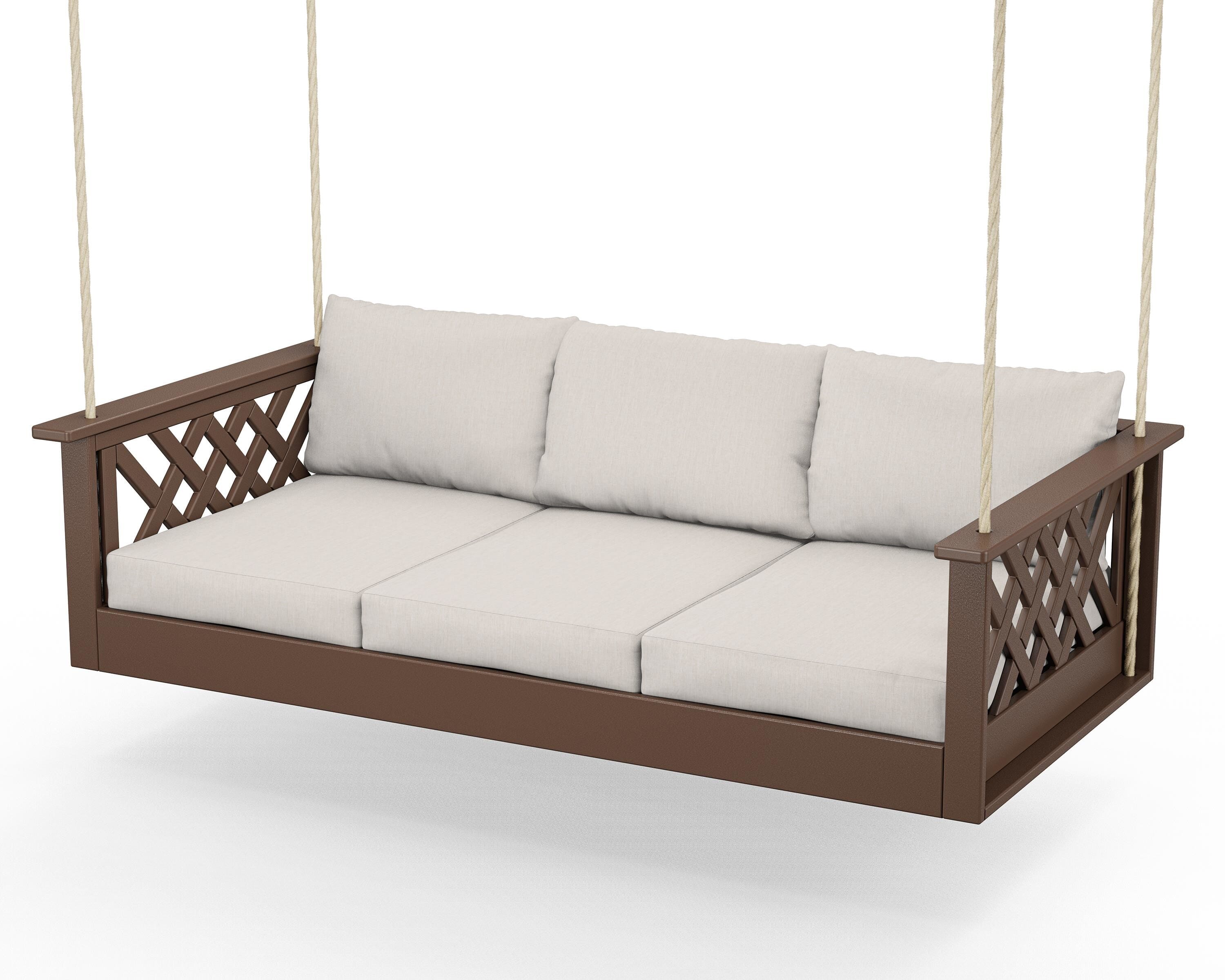 Country Living Wovendale Daybed Swing in Mahogany / Cast Ash