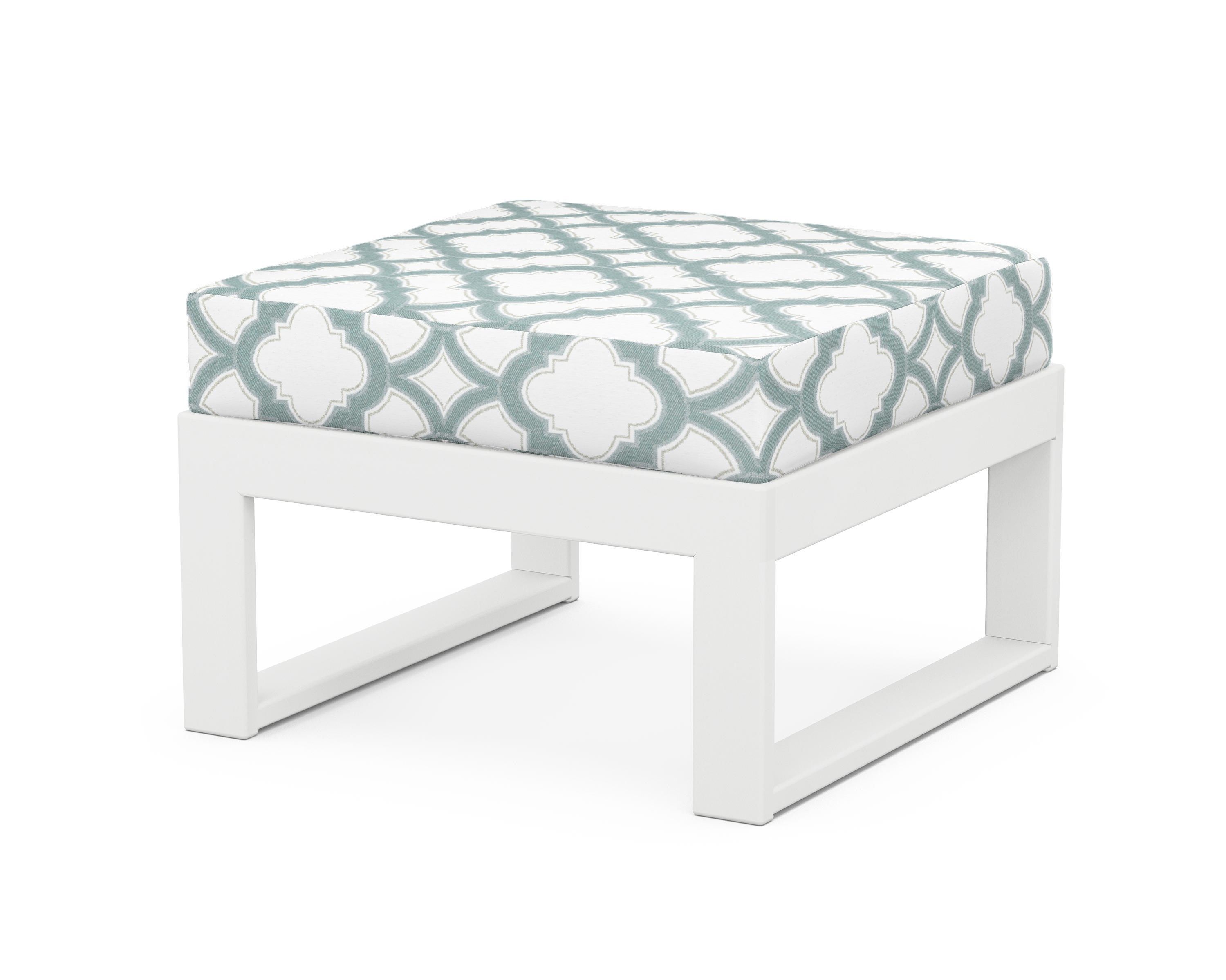 Unbranded Modular Ottoman - Modern in White / Trellis Glacier Spa