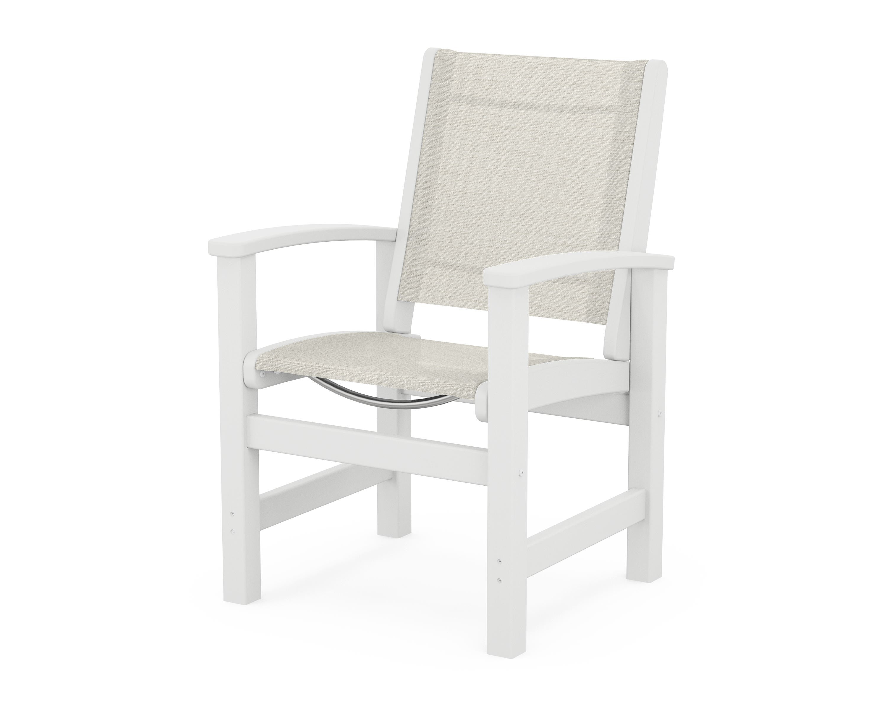 POLYWOOD® Coastal Dining Chair in White / Parchment Sling