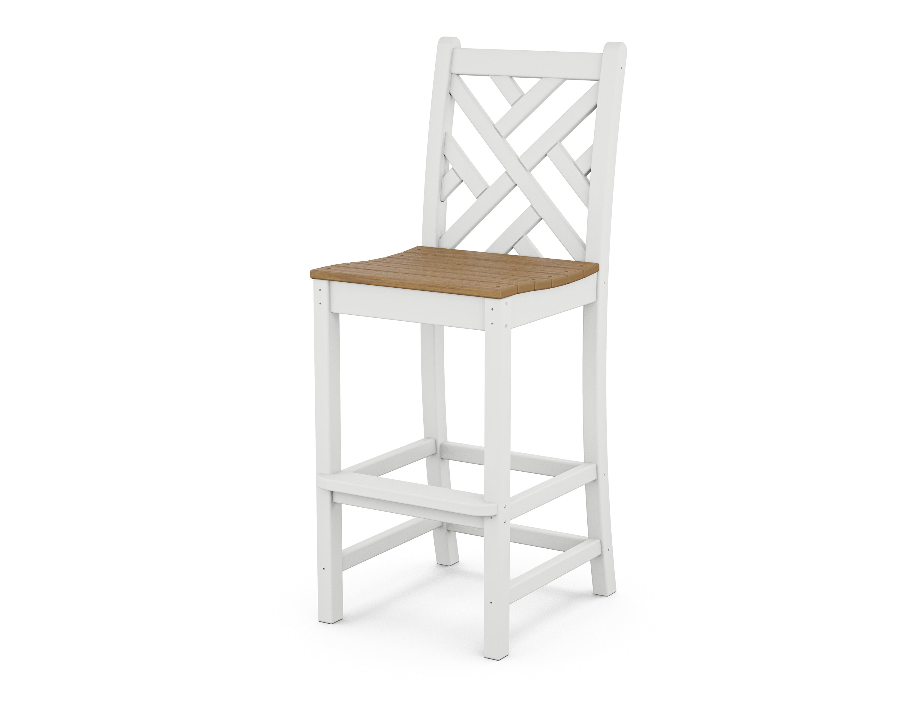 POLYWOOD® Chippendale Bar Side Chair in White / Natural