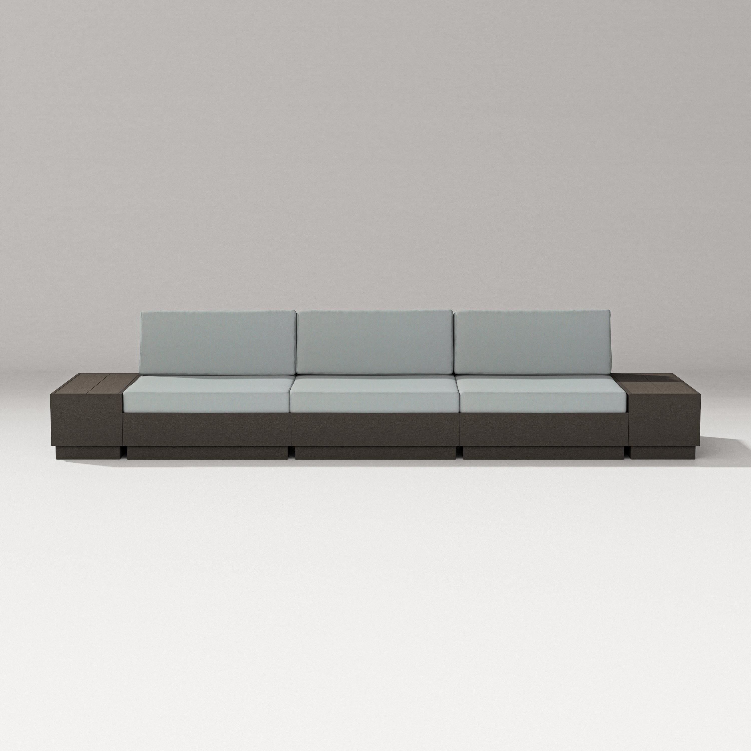 PW Designer Series Elevate Straight Sectional in Vintage Coffee / Spa