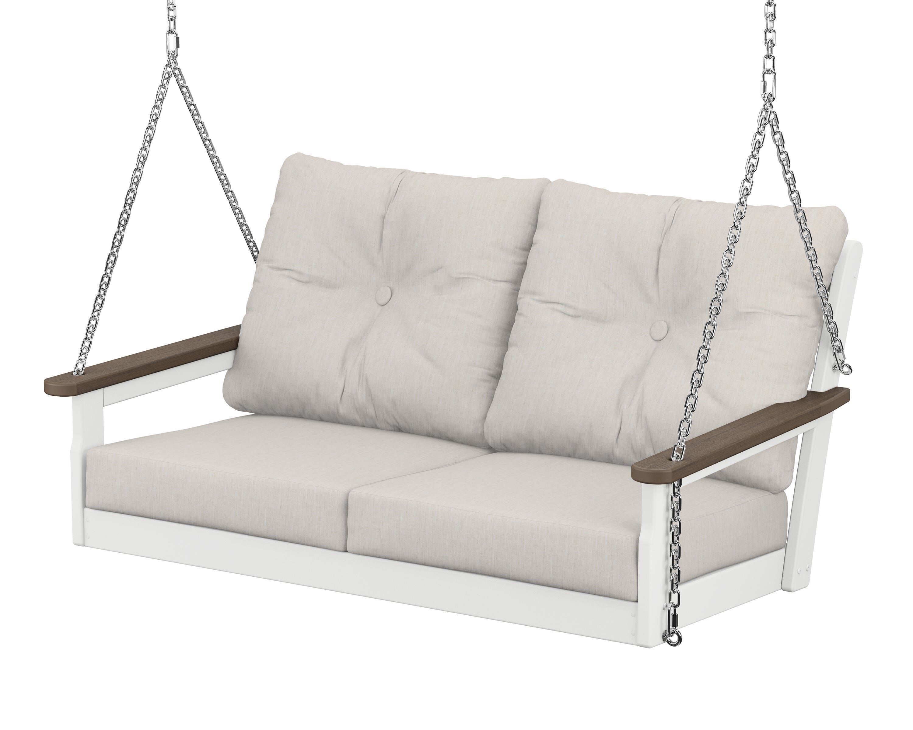 POLYWOOD® Vineyard Deep Seating Swing in White / Kona / Cast Ash