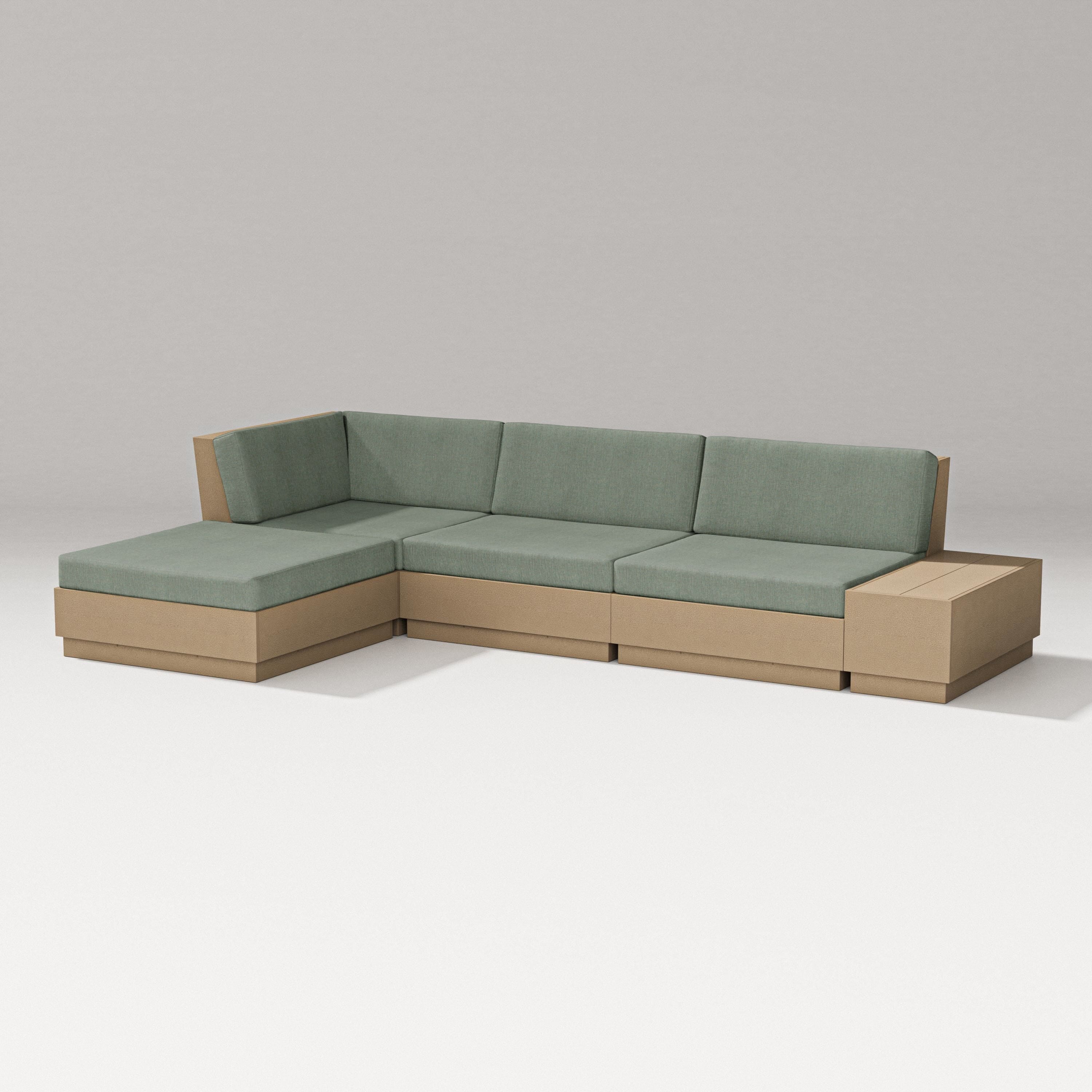 PW Designer Series Elevate Chaise Sectional in Vintage Sahara / Cast Sage