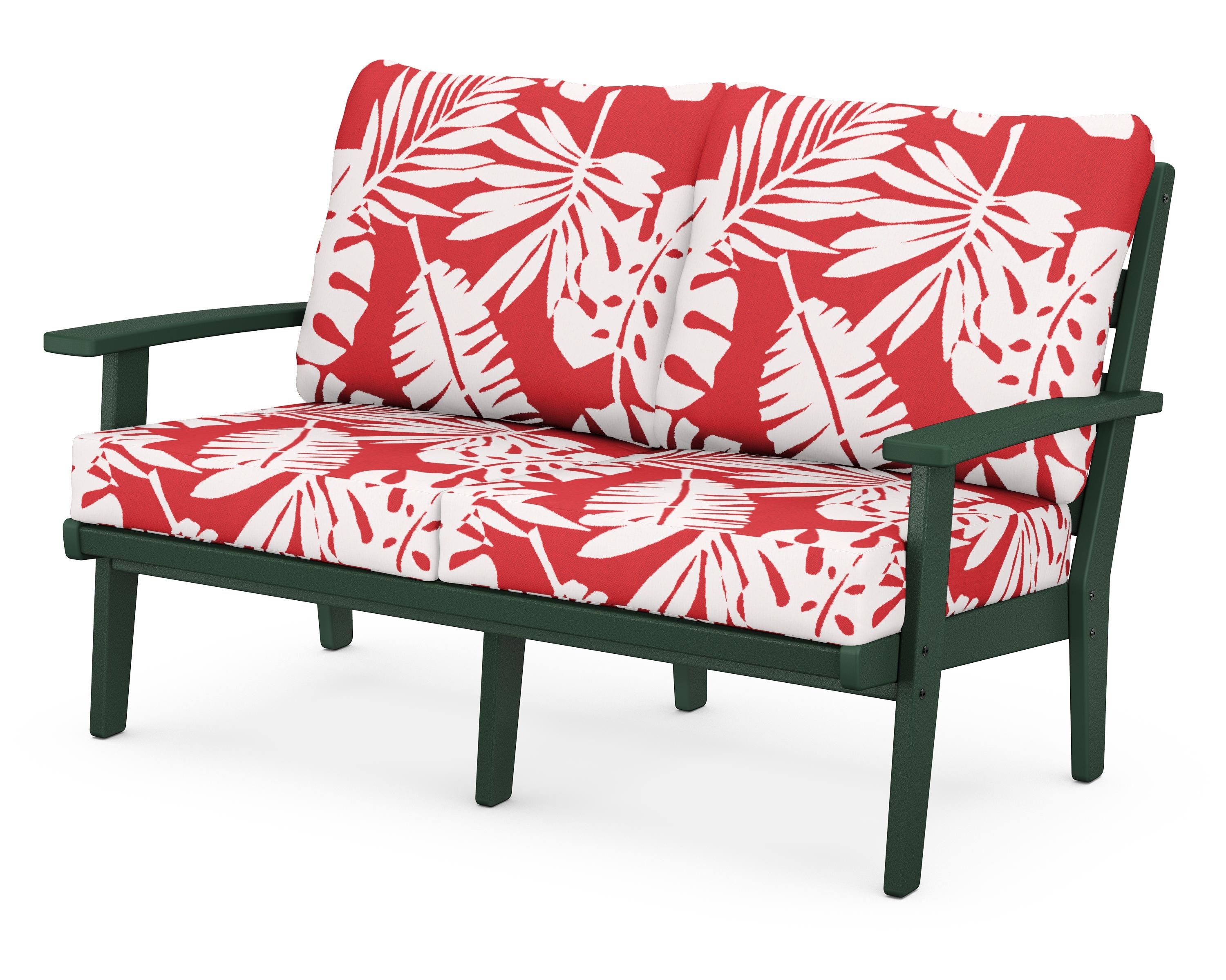 POLYWOOD® Grant Park Deep Seating Loveseat in Green / Leaf Crimson