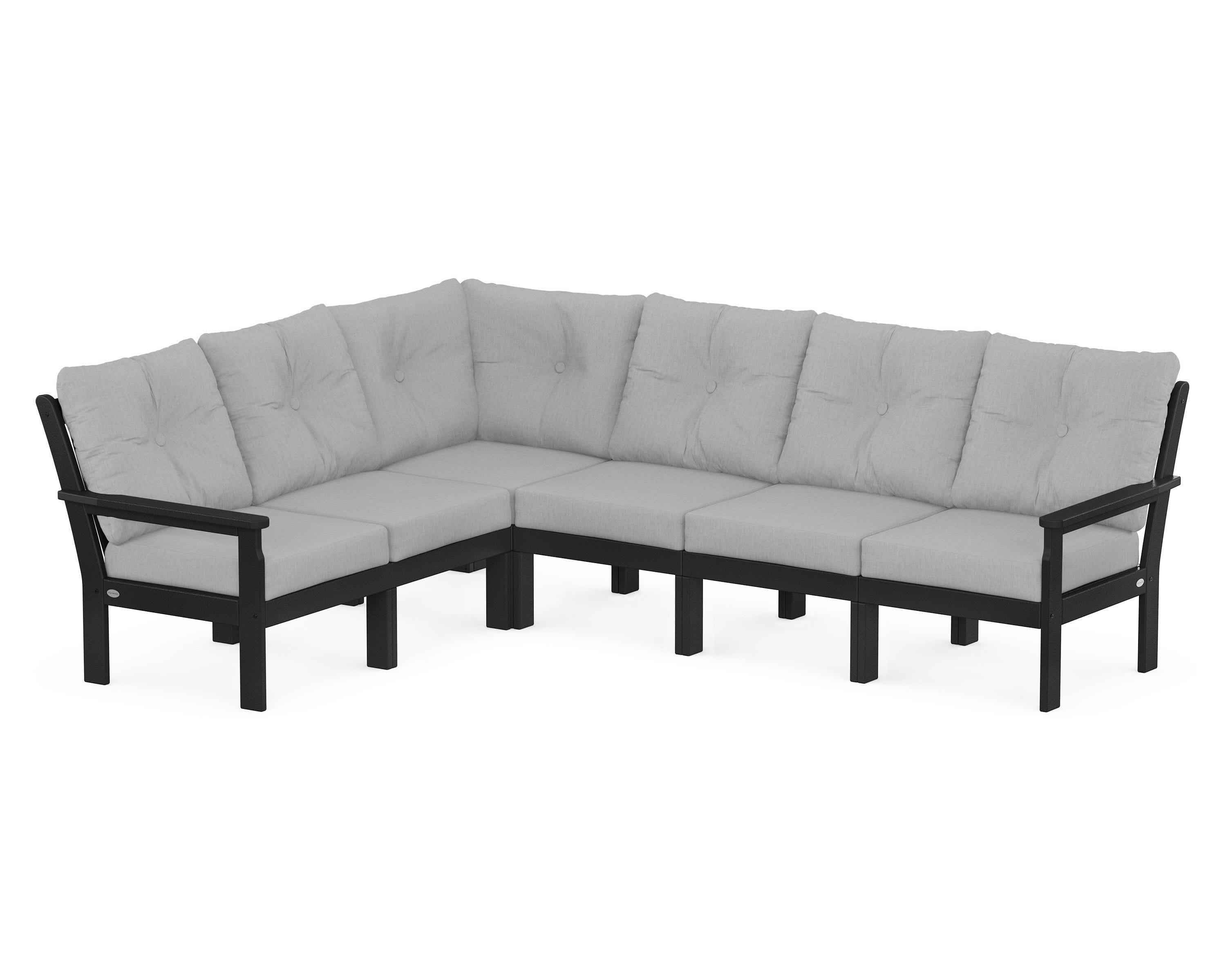 POLYWOOD® Vineyard 6-Piece Sectional in Black / Granite