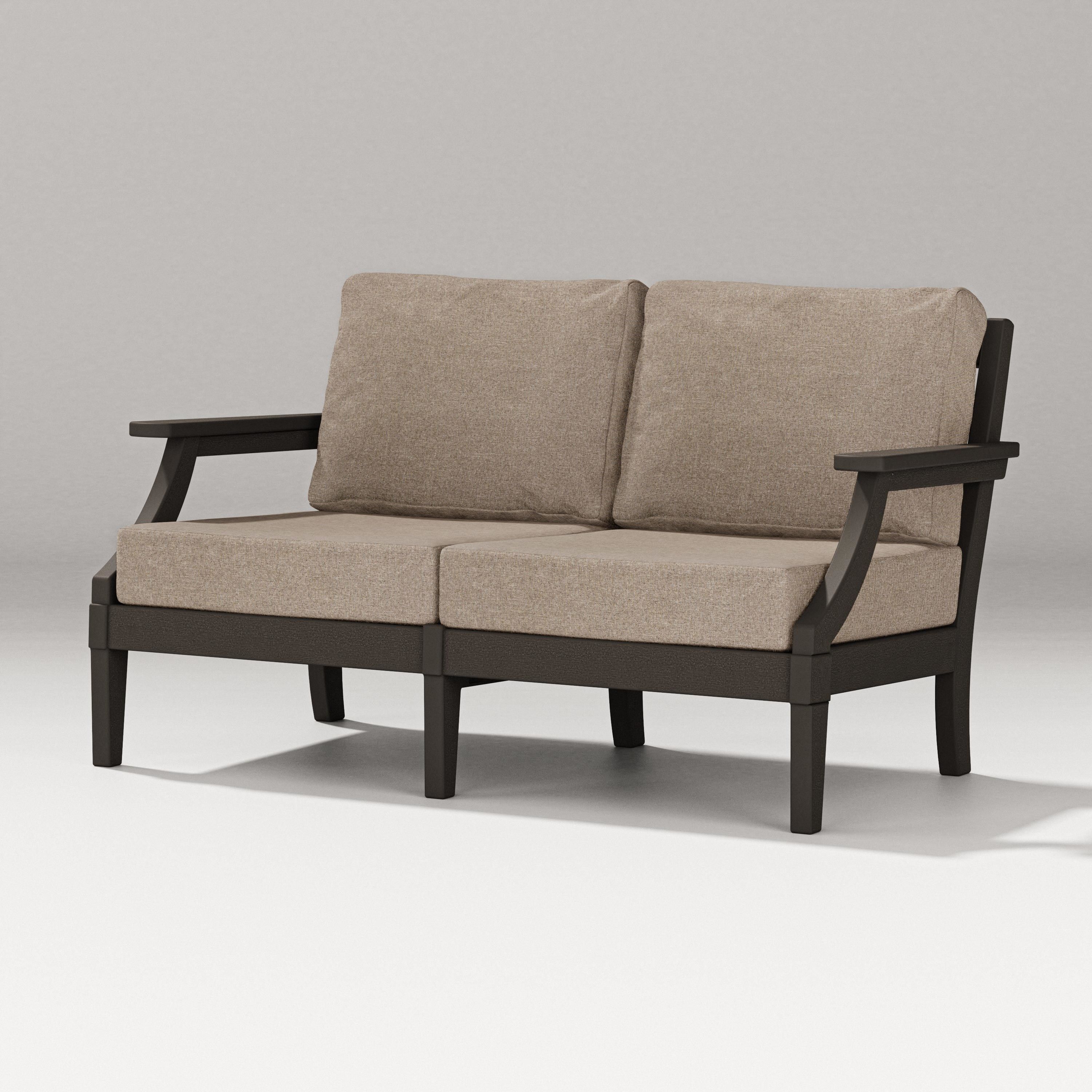 PW Designer Series Estate Loveseat in Vintage Coffee / Spiced Burlap