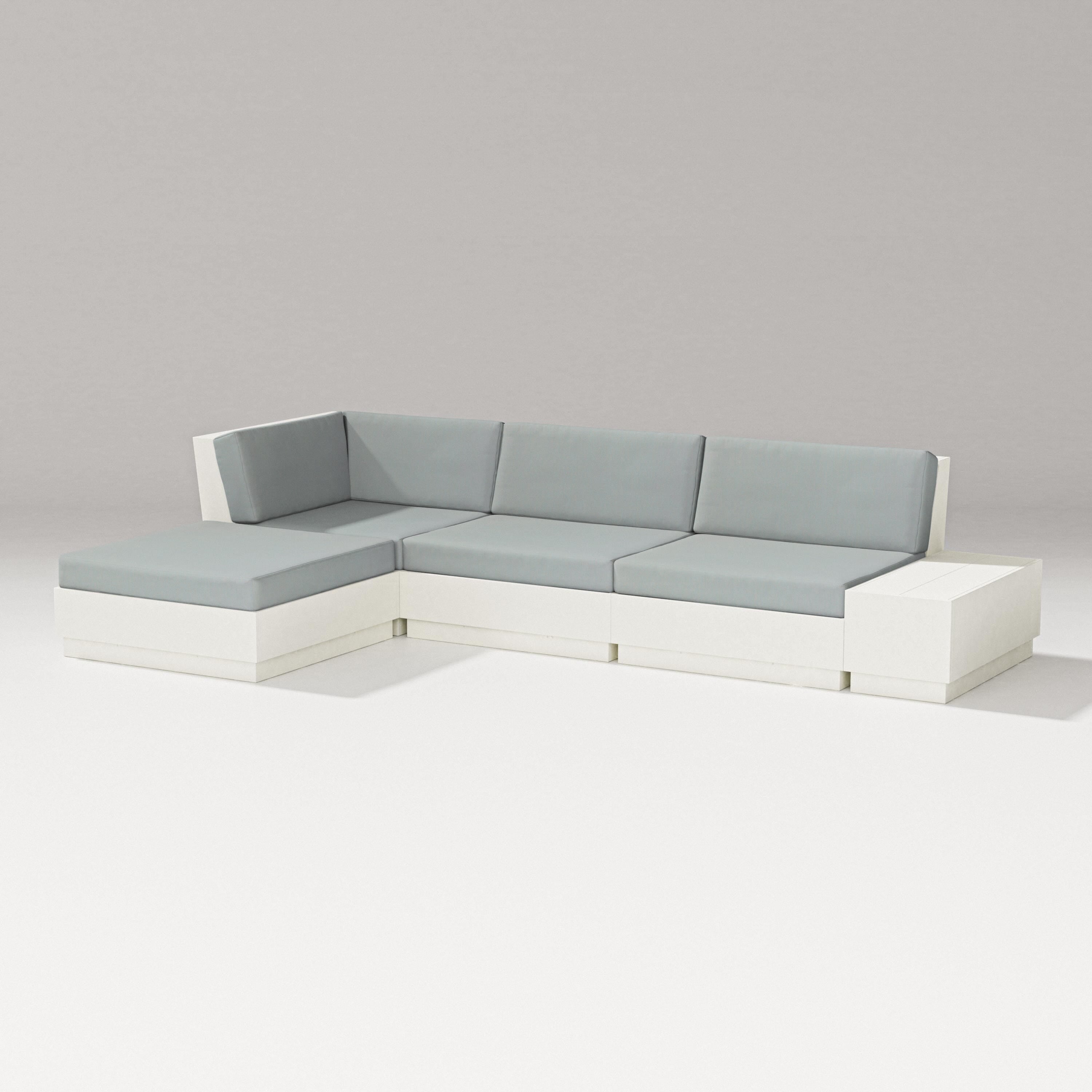 PW Designer Series Elevate Chaise Sectional in Vintage White / Spa
