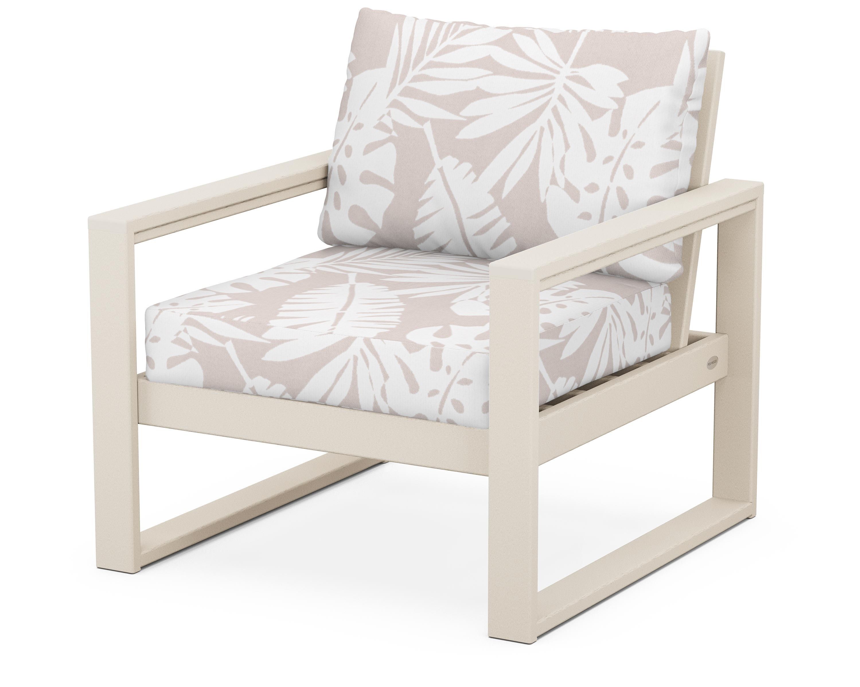 POLYWOOD® EDGE Club Chair in Sand / Leaf Dune Burlap