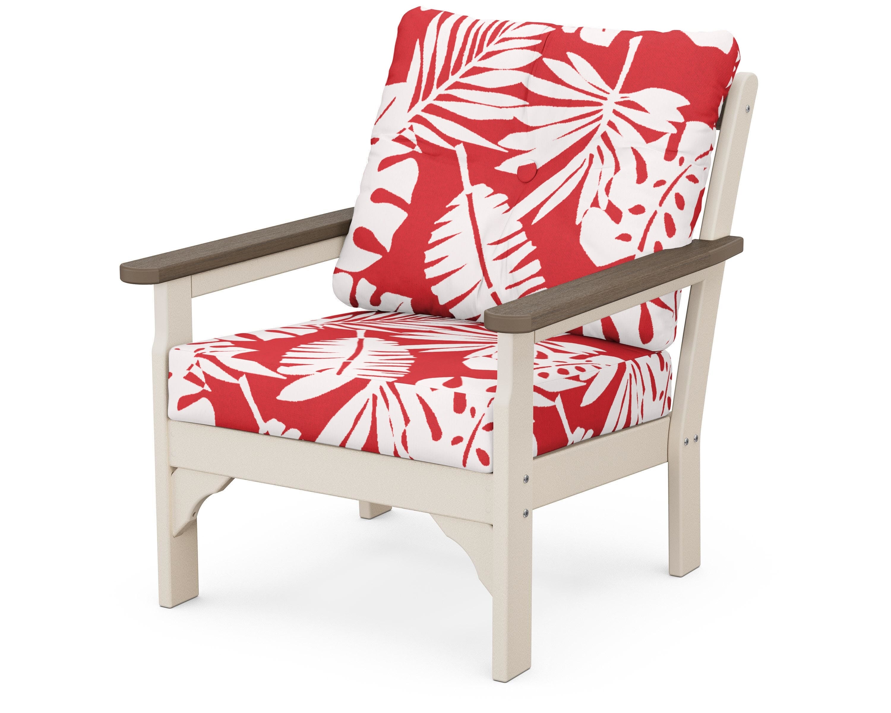 POLYWOOD® Vineyard Deep Seating Chair in Sand / Kona / Leaf Crimson