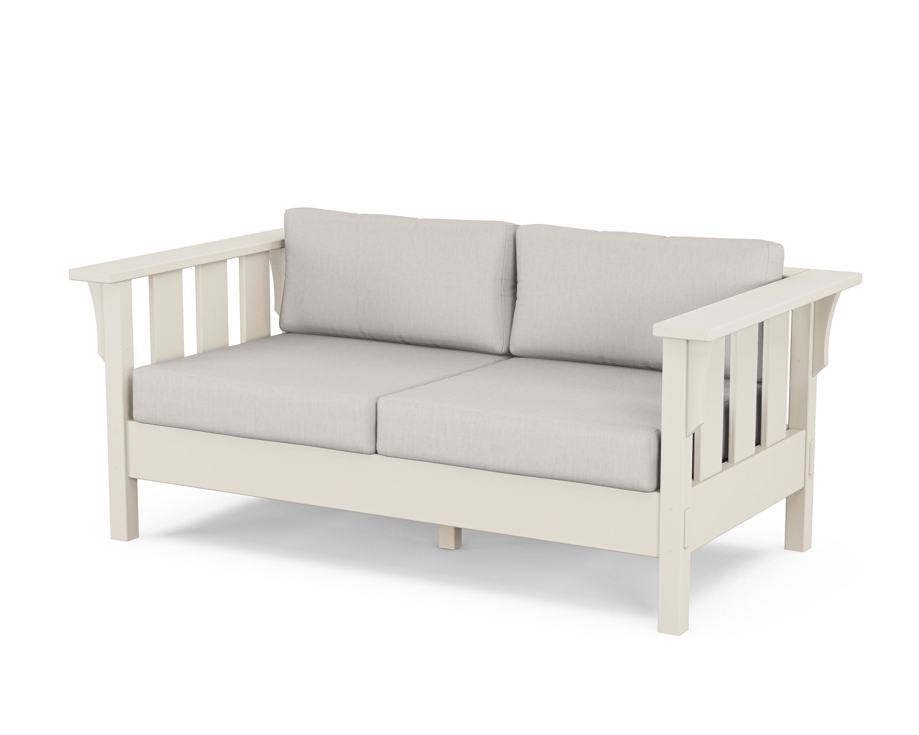 Martha Stewart by POLYWOOD® Acadia Deep Seating Loveseat in Sand / Cast Ash