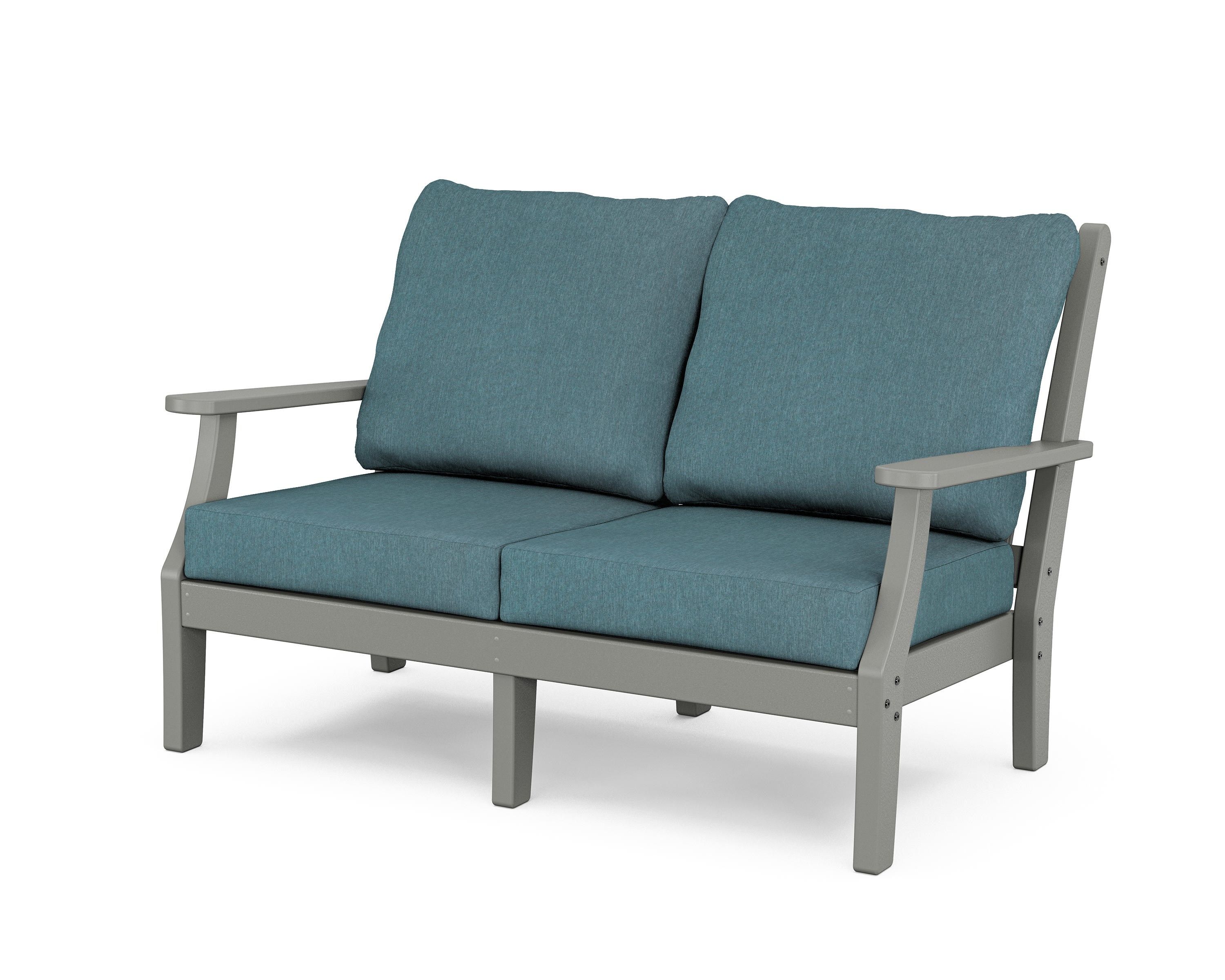 Country Living Wovendale Deep Seating Loveseat in Slate Grey / Ocean Teal
