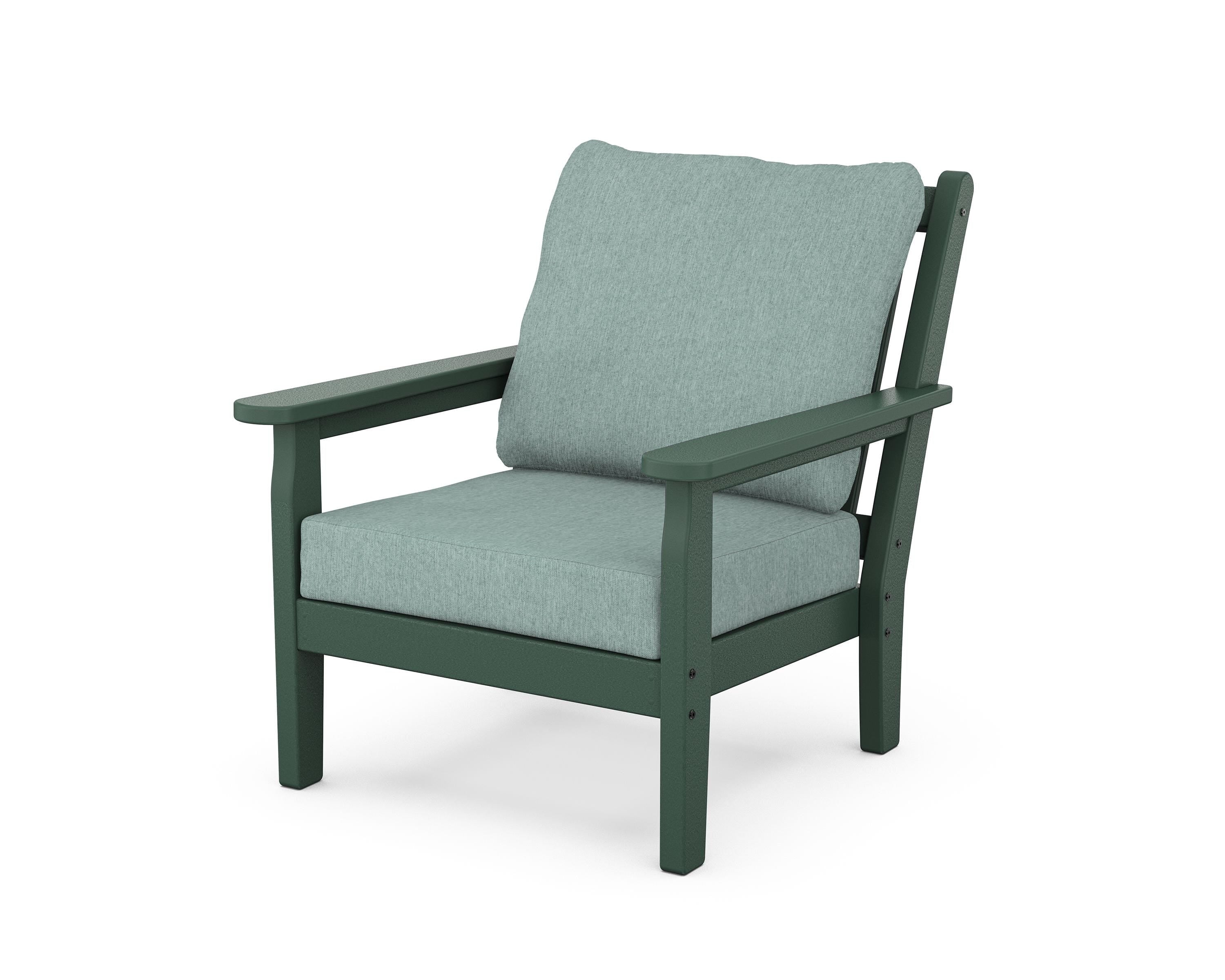 POLYWOOD® Chippendale Deep Seating Chair in Green / Glacier Spa