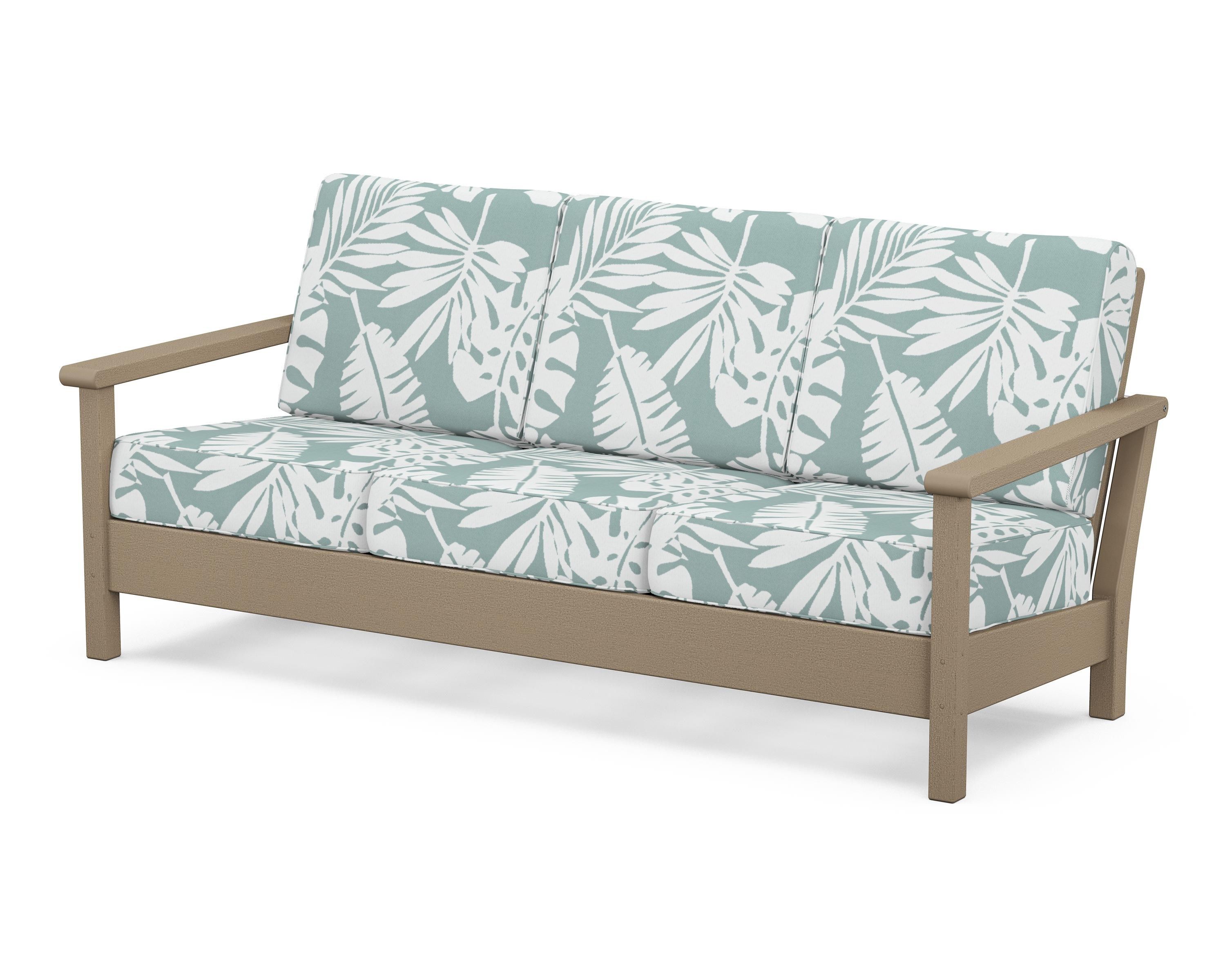 POLYWOOD® Harbour Deep Seating Sofa in Vintage Sahara / Leaf Glacier Spa