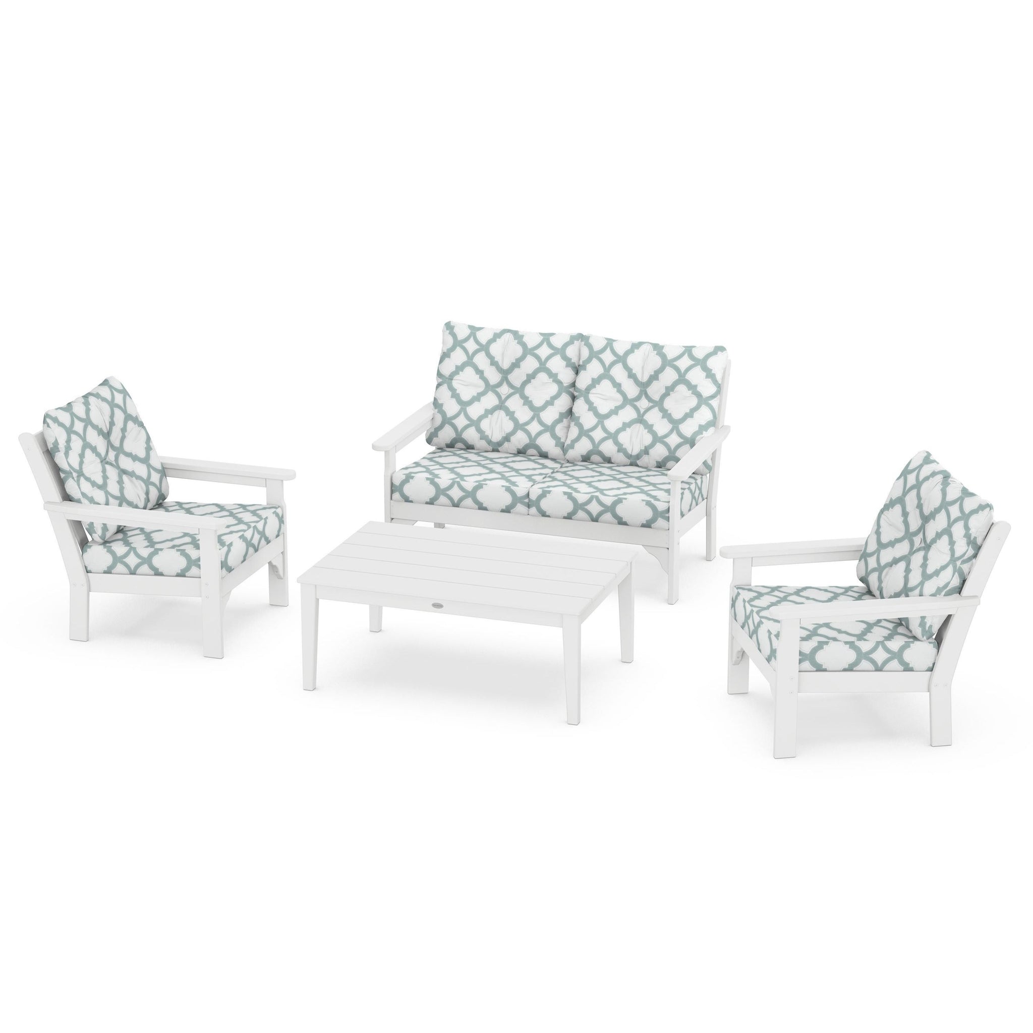 Vineyard 4 Piece Deep Seating Set - White