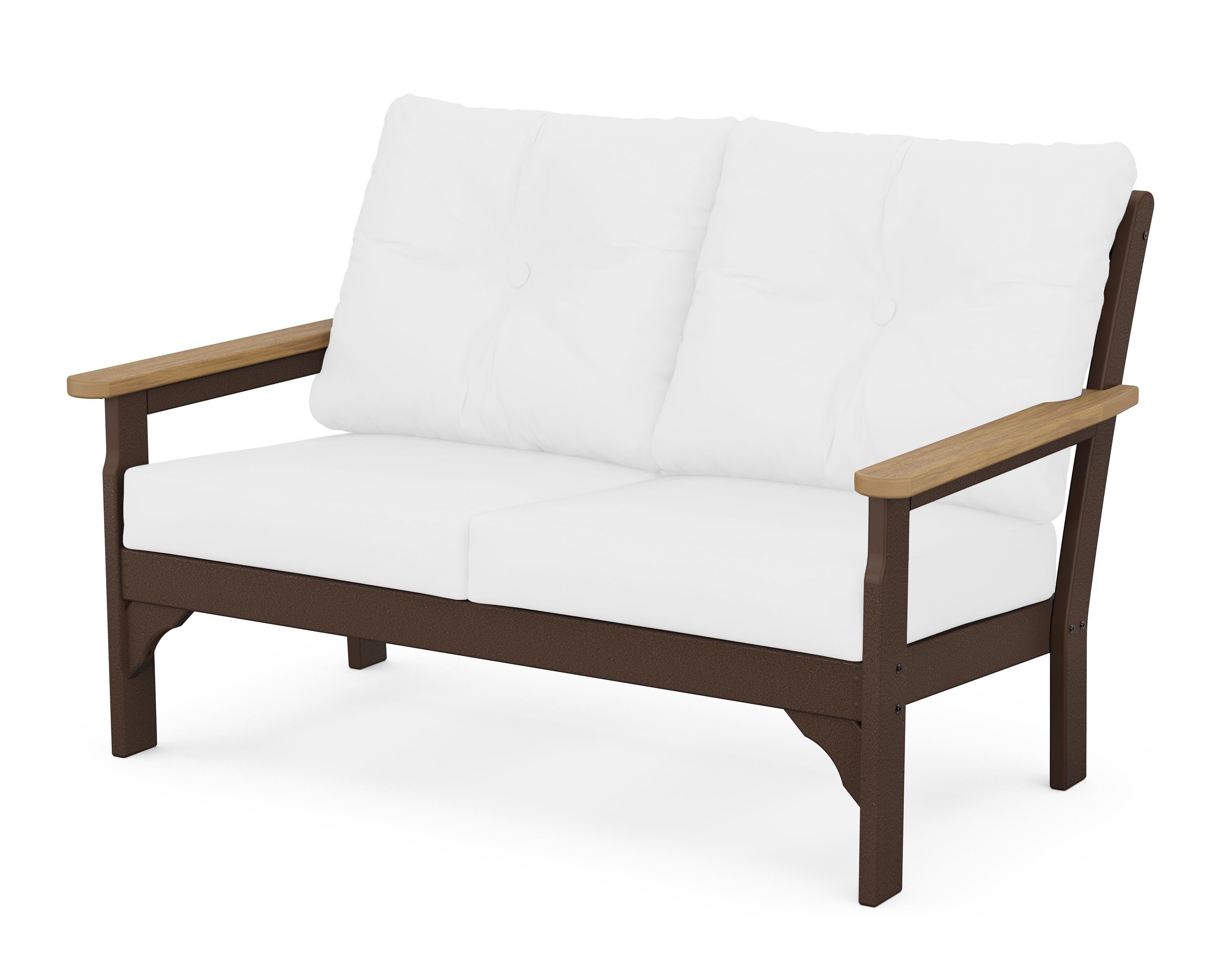 POLYWOOD® Vineyard Deep Seating Loveseat in Mahogany / Natural / Natural