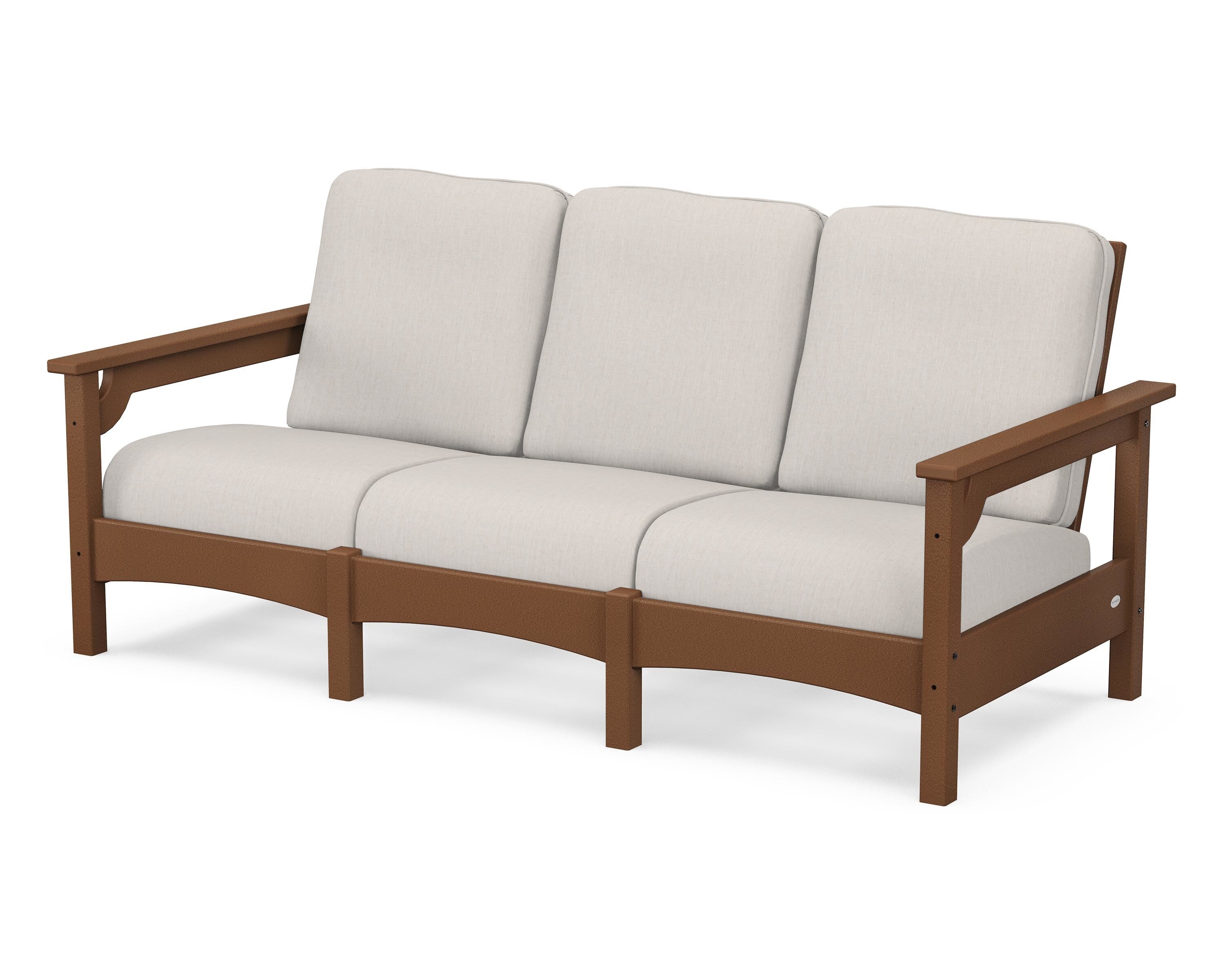 POLYWOOD® Club Sofa in Teak / Cast Ash