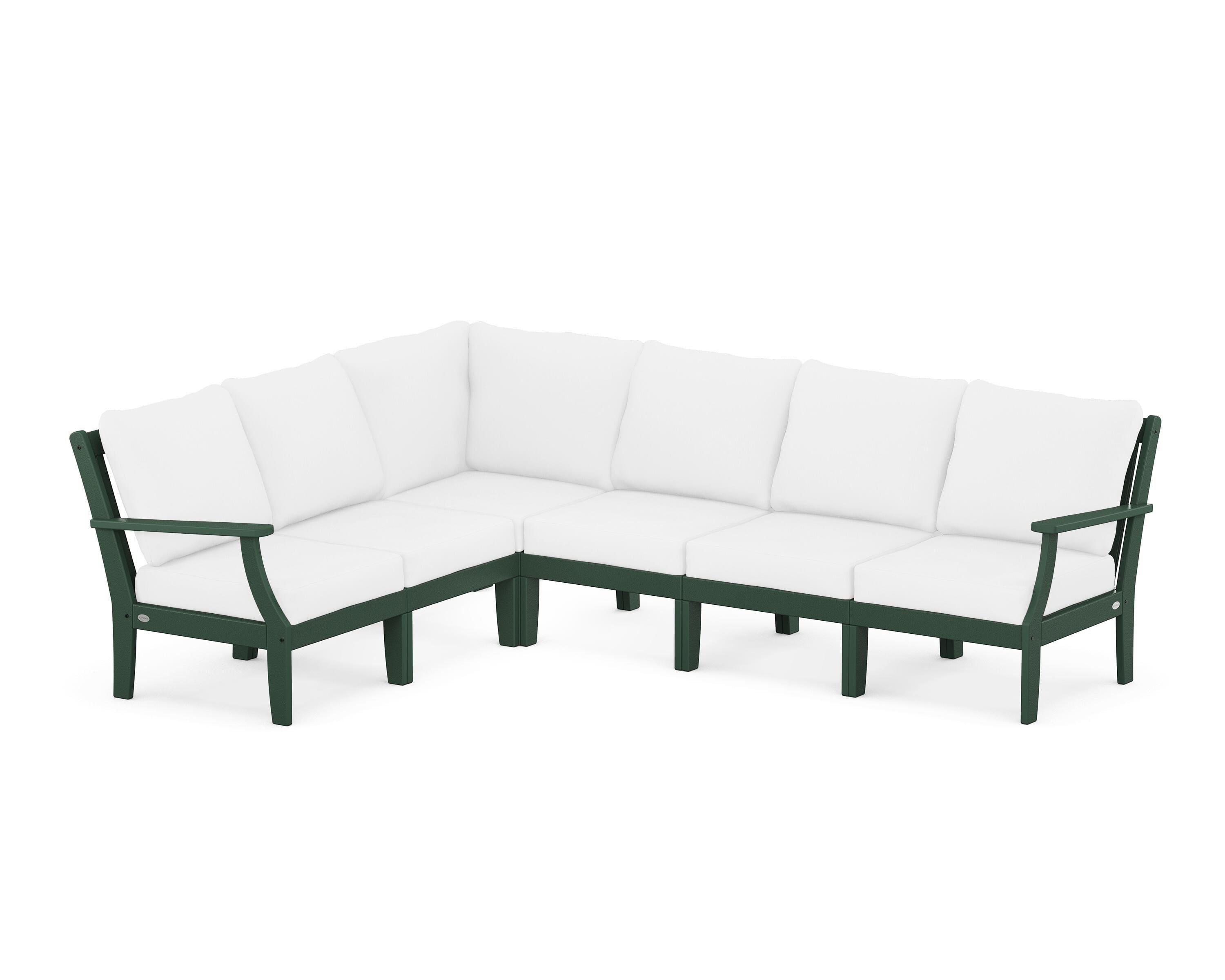 POLYWOOD® Braxton Modular 6-Piece Deep Seating Set in Green / Natural