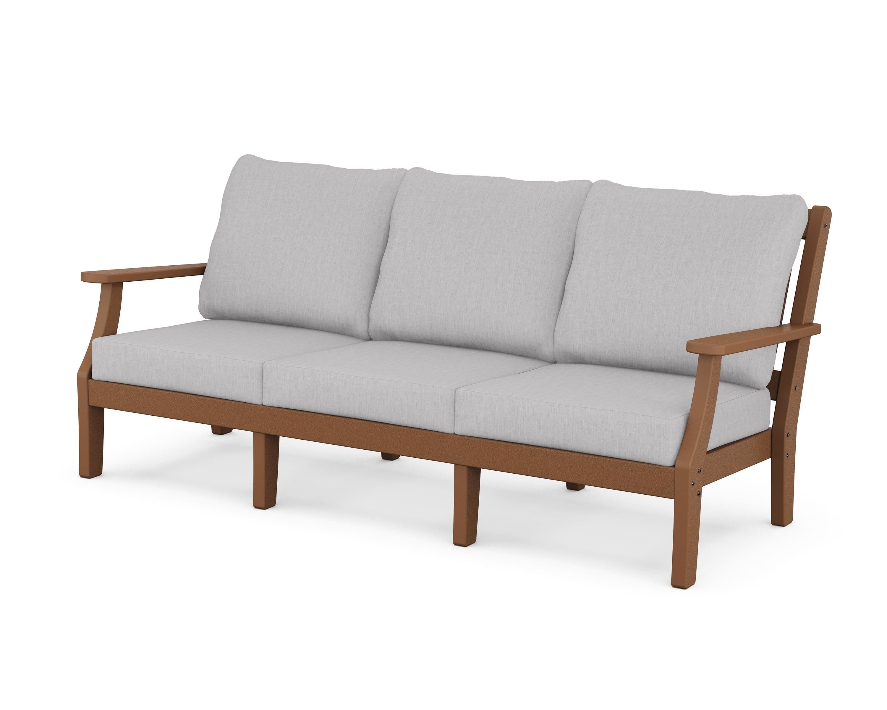 Martha Stewart by POLYWOOD® Chinoiserie Deep Seating Sofa in Teak / Granite