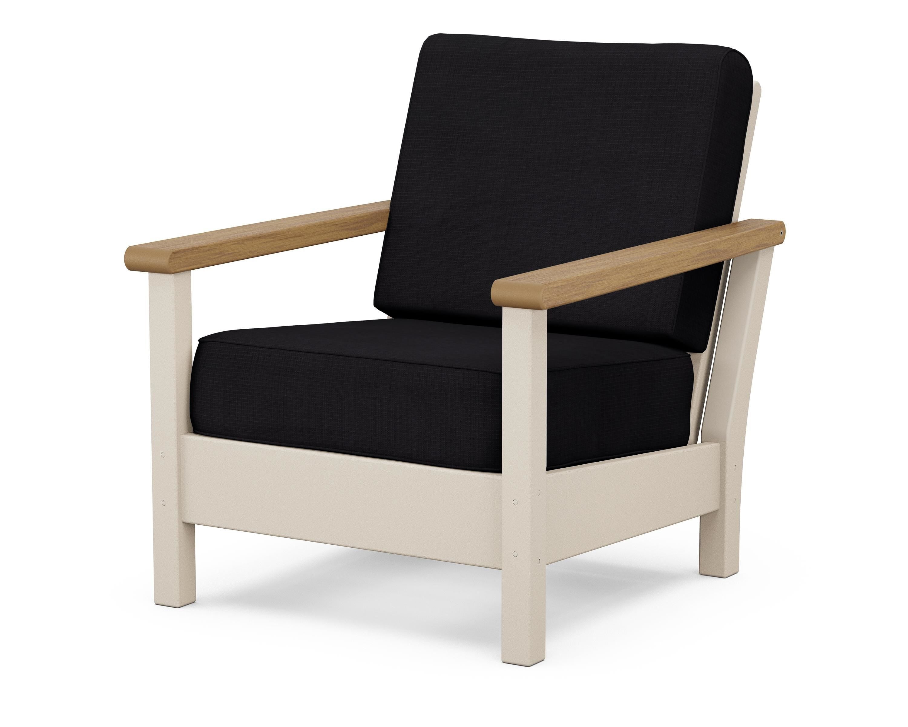 POLYWOOD® Harbour Deep Seating Chair in Sand / Natural / Midnight Linen