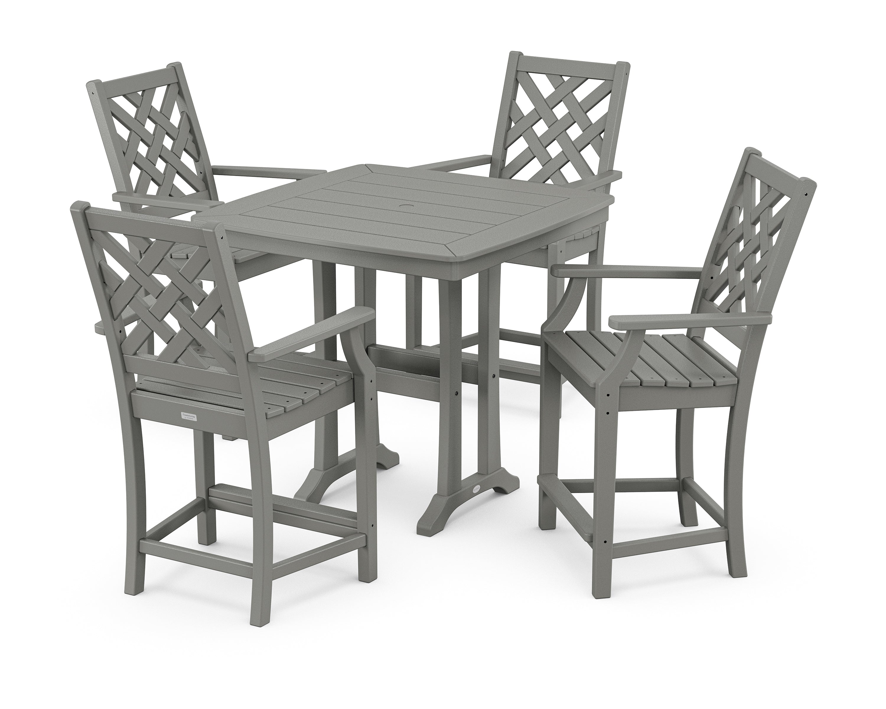 Country Living Wovendale 5-Piece Counter Set with Trestle Legs in Slate Grey