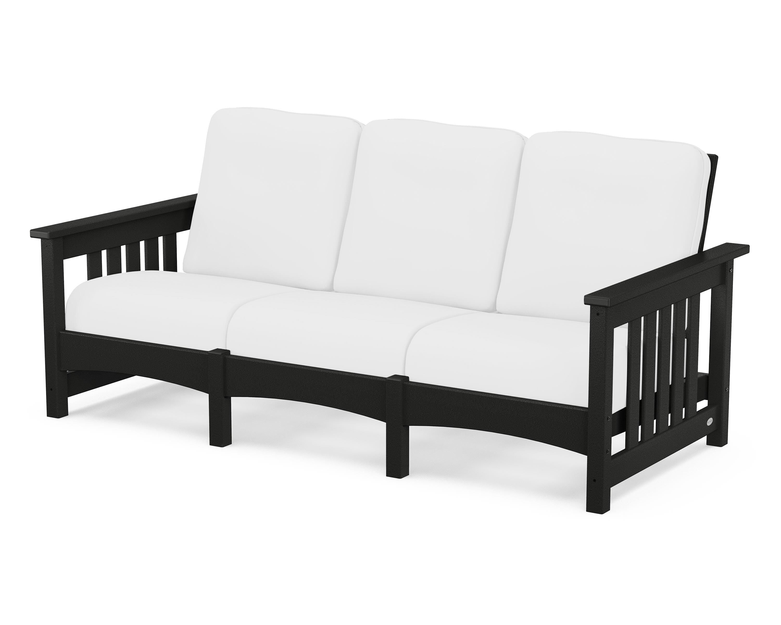 POLYWOOD® Club Mission Sofa in Black / Natural