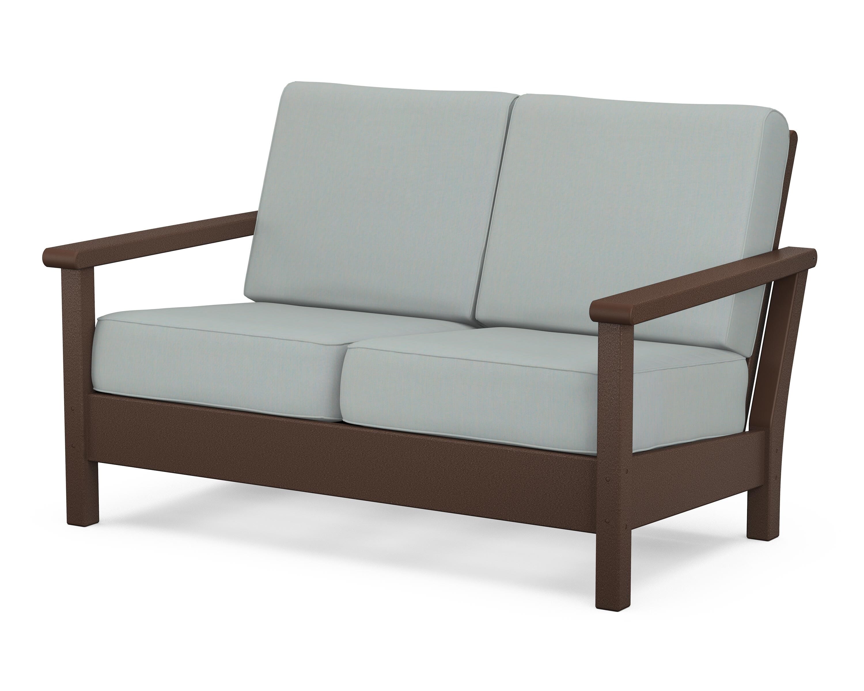 POLYWOOD® Harbour Deep Seating Loveseat in Mahogany / Spa